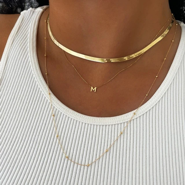 Soleil Collection Beaded Chain Necklace | 9K Solid Yellow Gold - Image 3