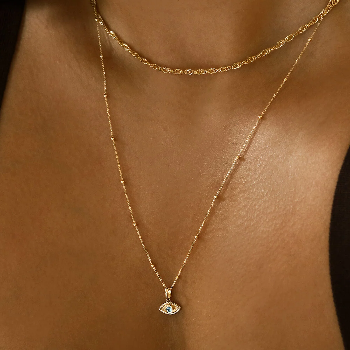Soleil Collection Beaded Chain Necklace | 9K Solid Yellow Gold - Image 6
