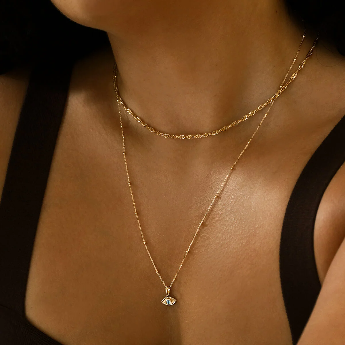 Soleil Collection Beaded Chain Necklace | 9K Solid Yellow Gold - Image 7