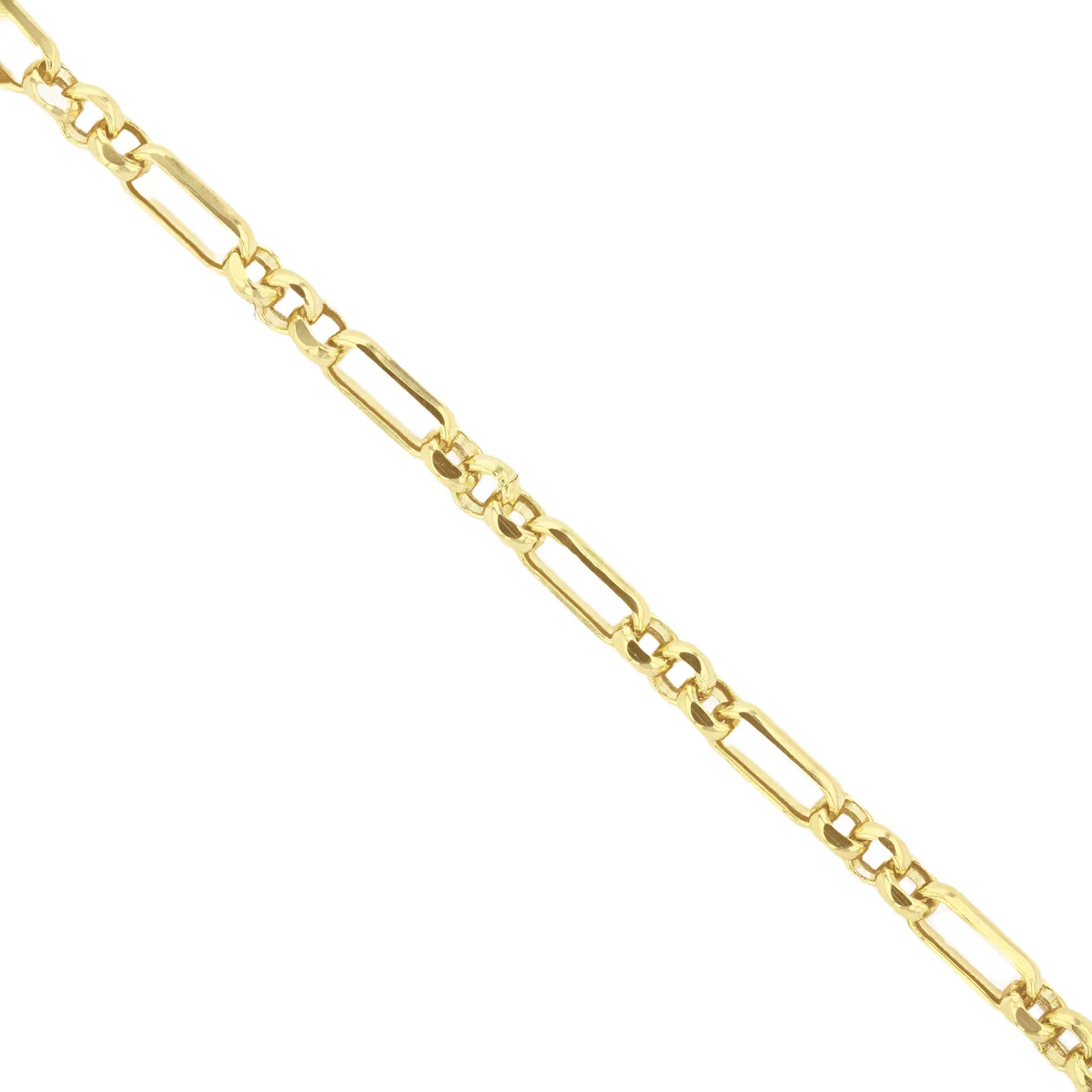 Soleil Collection Belcher & Figaro Bracelet | 9K Solid Yellow Gold - Image 2