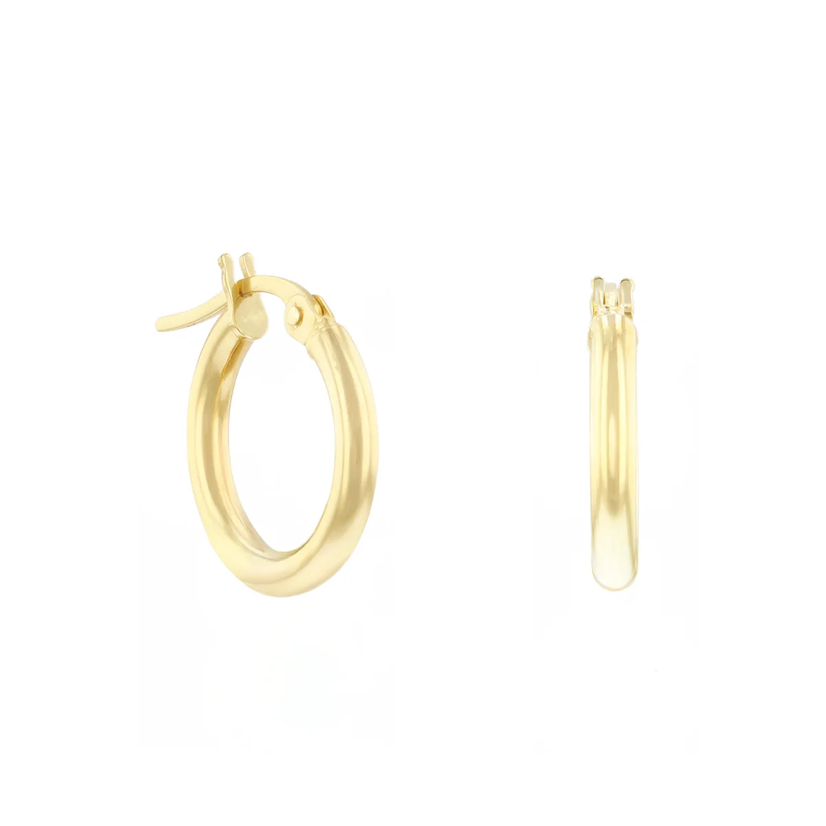 Soleil Collection Classic 10mm Plain Hoops | 9K Yellow Gold