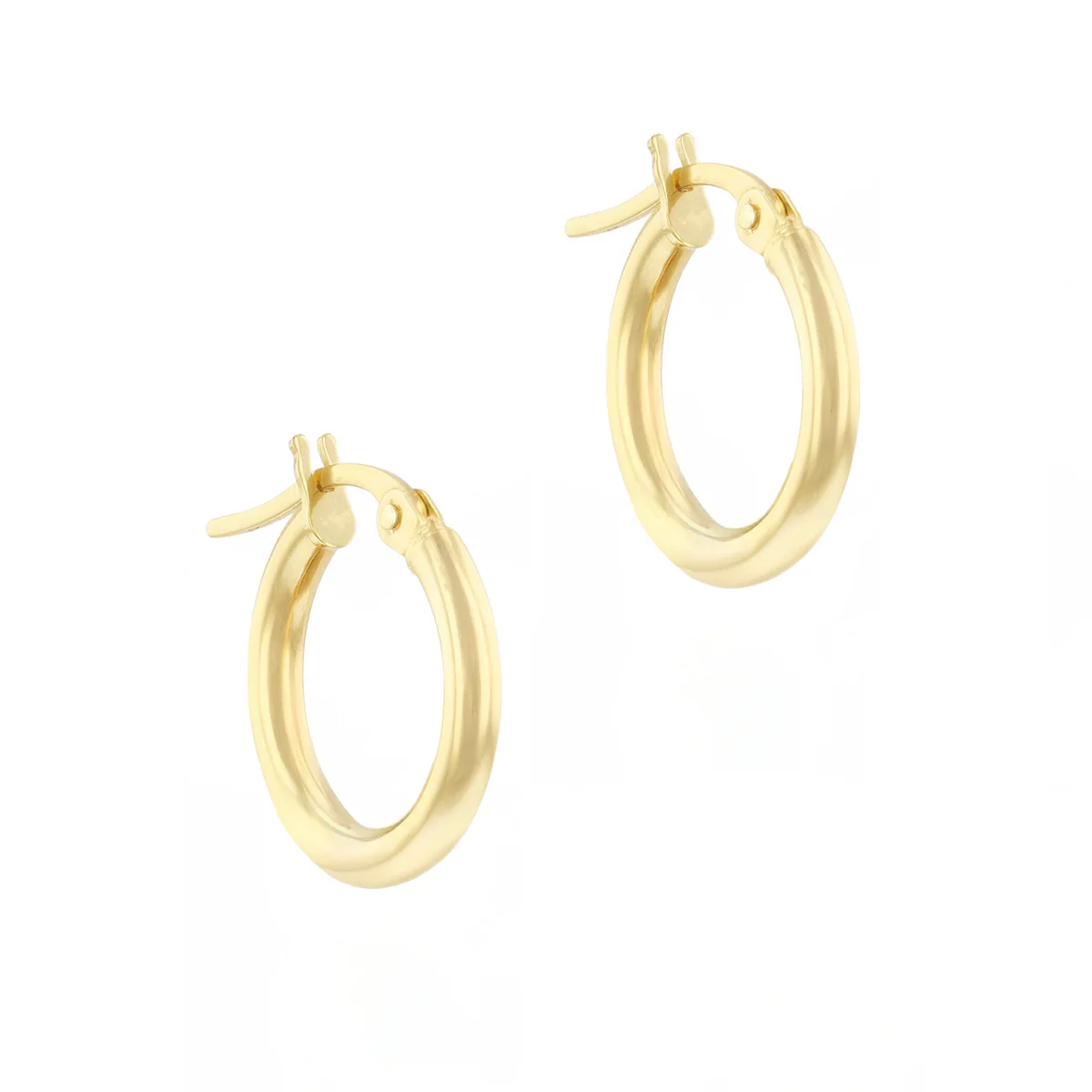Soleil Collection Classic 10mm Plain Hoops | 9K Yellow Gold - Image 3
