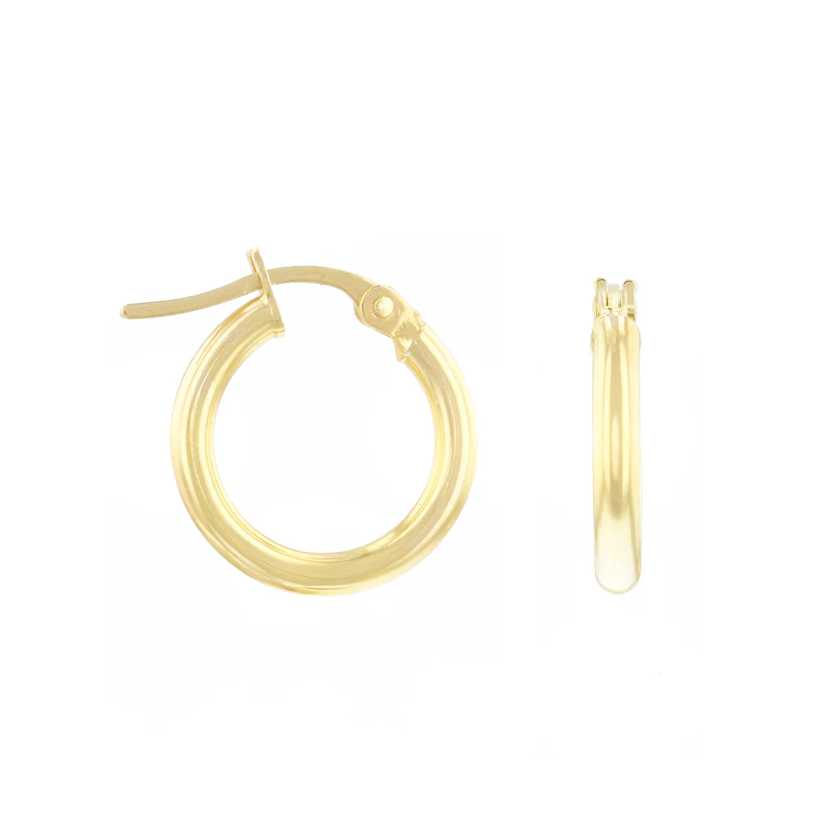 Soleil Collection Classic 10mm Plain Hoops | 9K Yellow Gold - Image 4