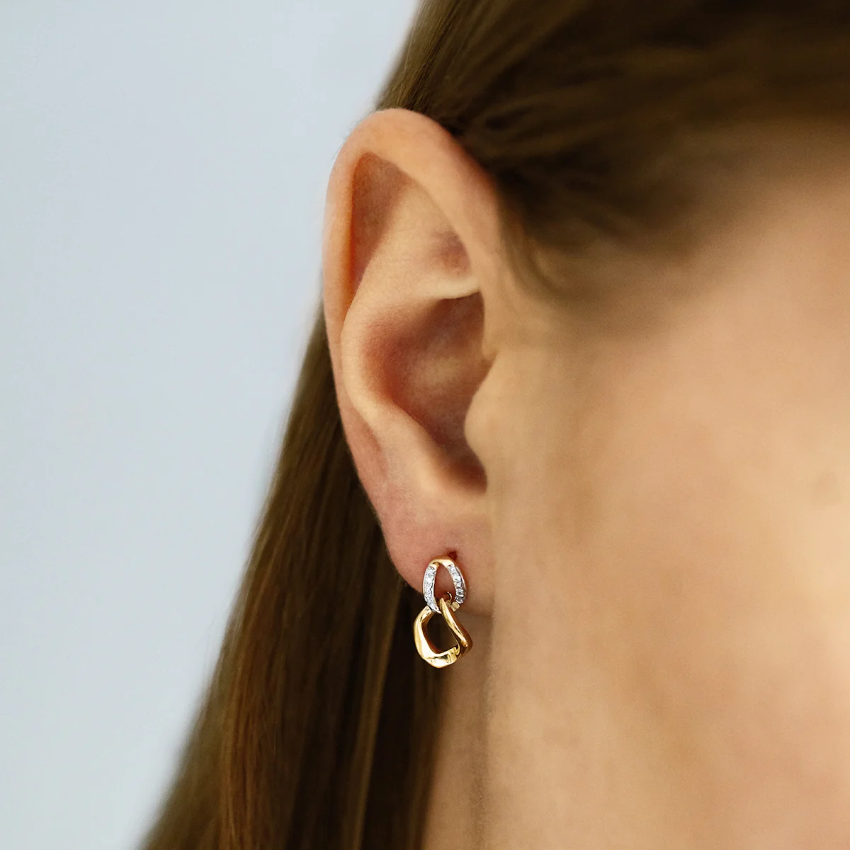 Soleil Collection Diamond Chain Link Earrings | 9K Yellow Gold - Image 6