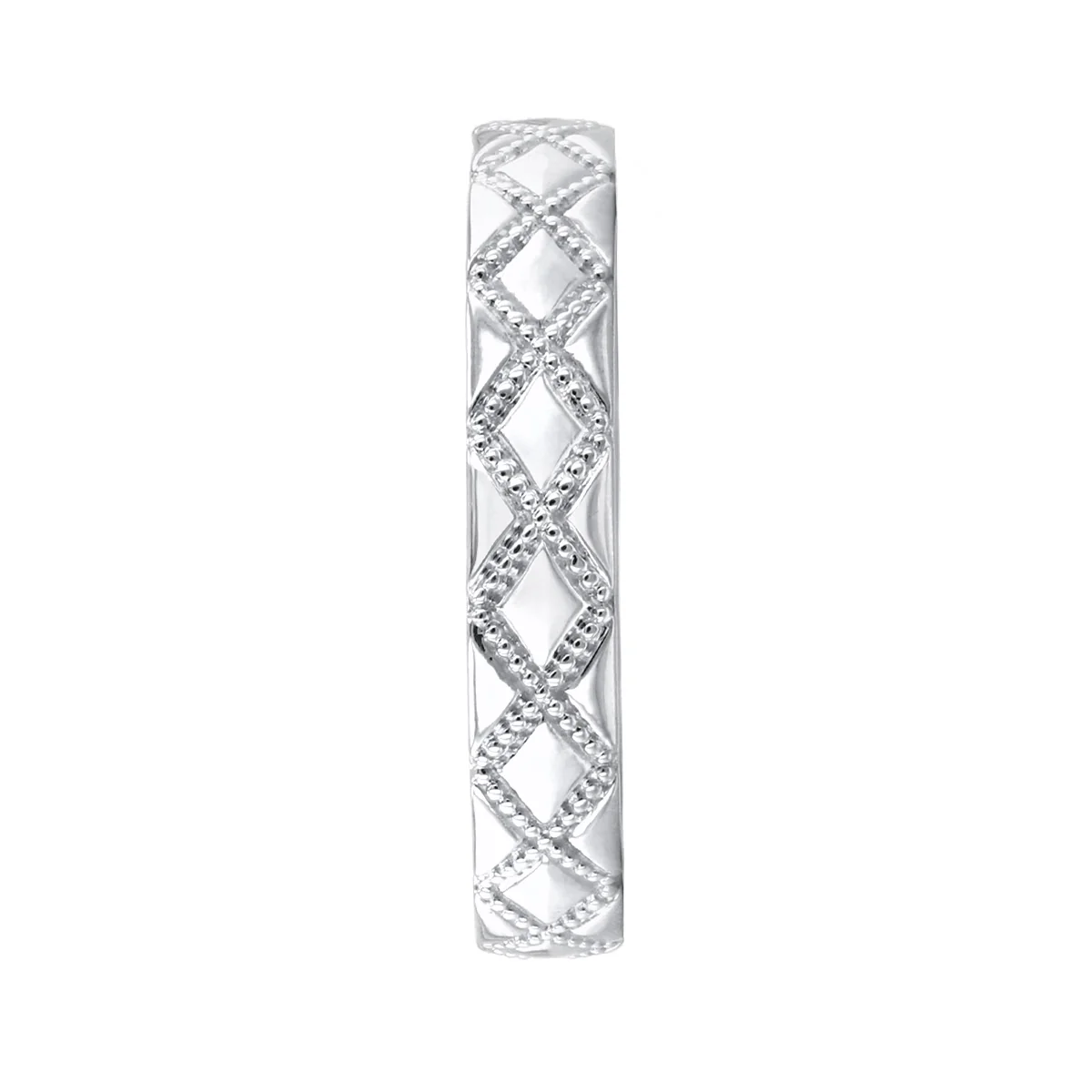 Soleil Collection Diamond Shape Patterned Dress Ring | 9K White Gold - Image 4
