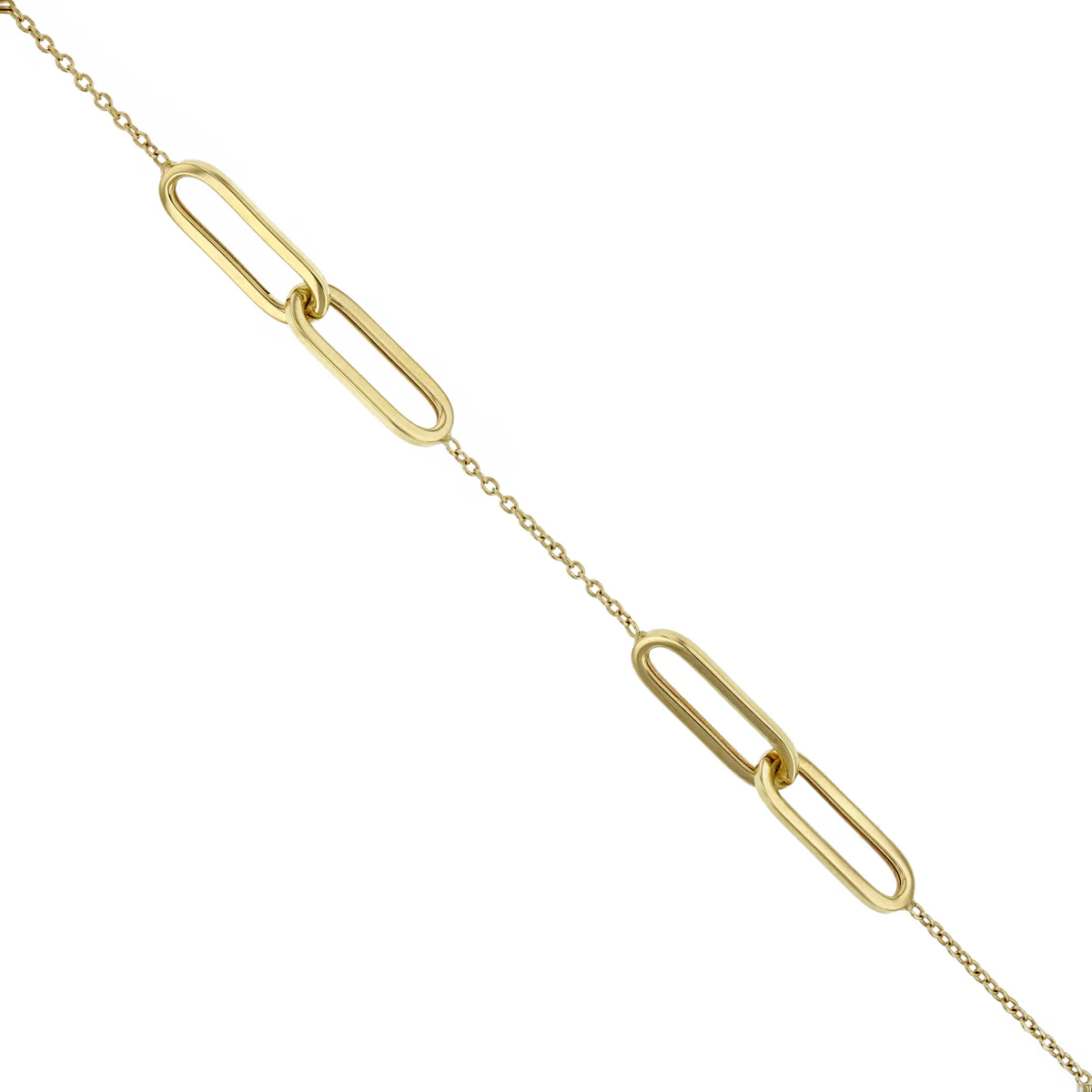 Soleil Collection Double Oval Chain Link Bracelet | 9K Yellow Gold - Image 2