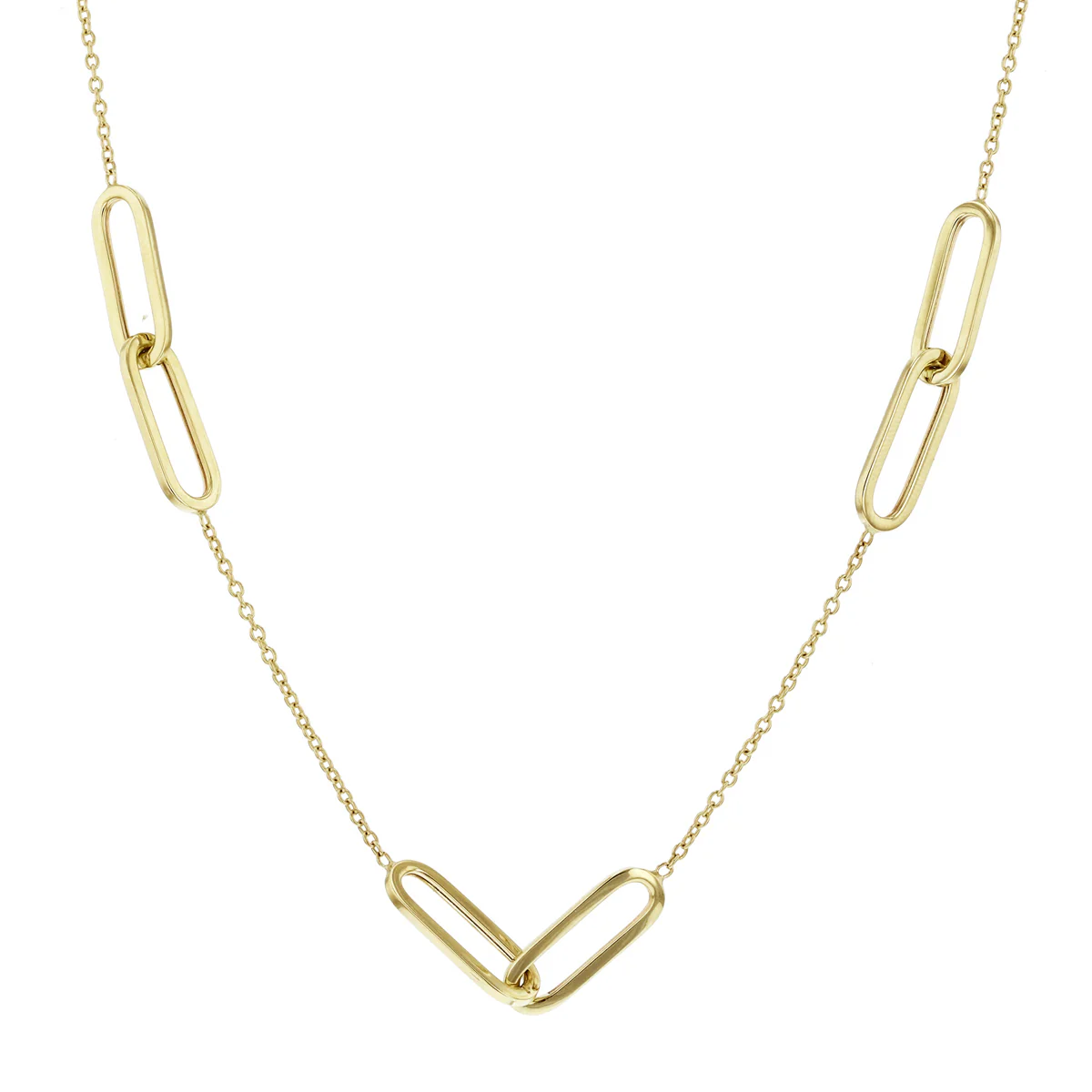 Soleil Collection 18" Double Oval Link Necklace | 9K Solid Yellow Gold - Image 2