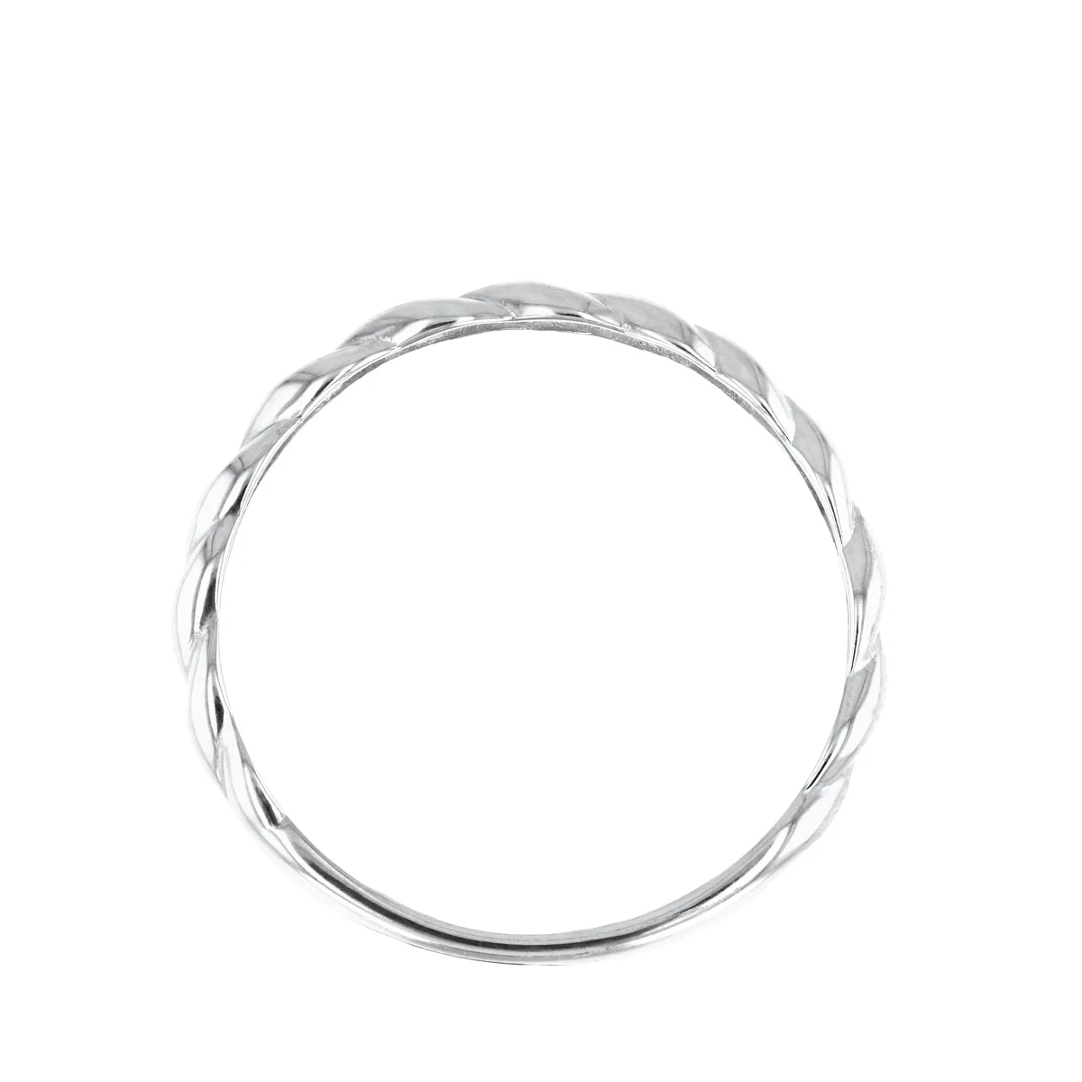 Soleil Collection Fine Twist Ring | 9K Solid White Gold - Image 3
