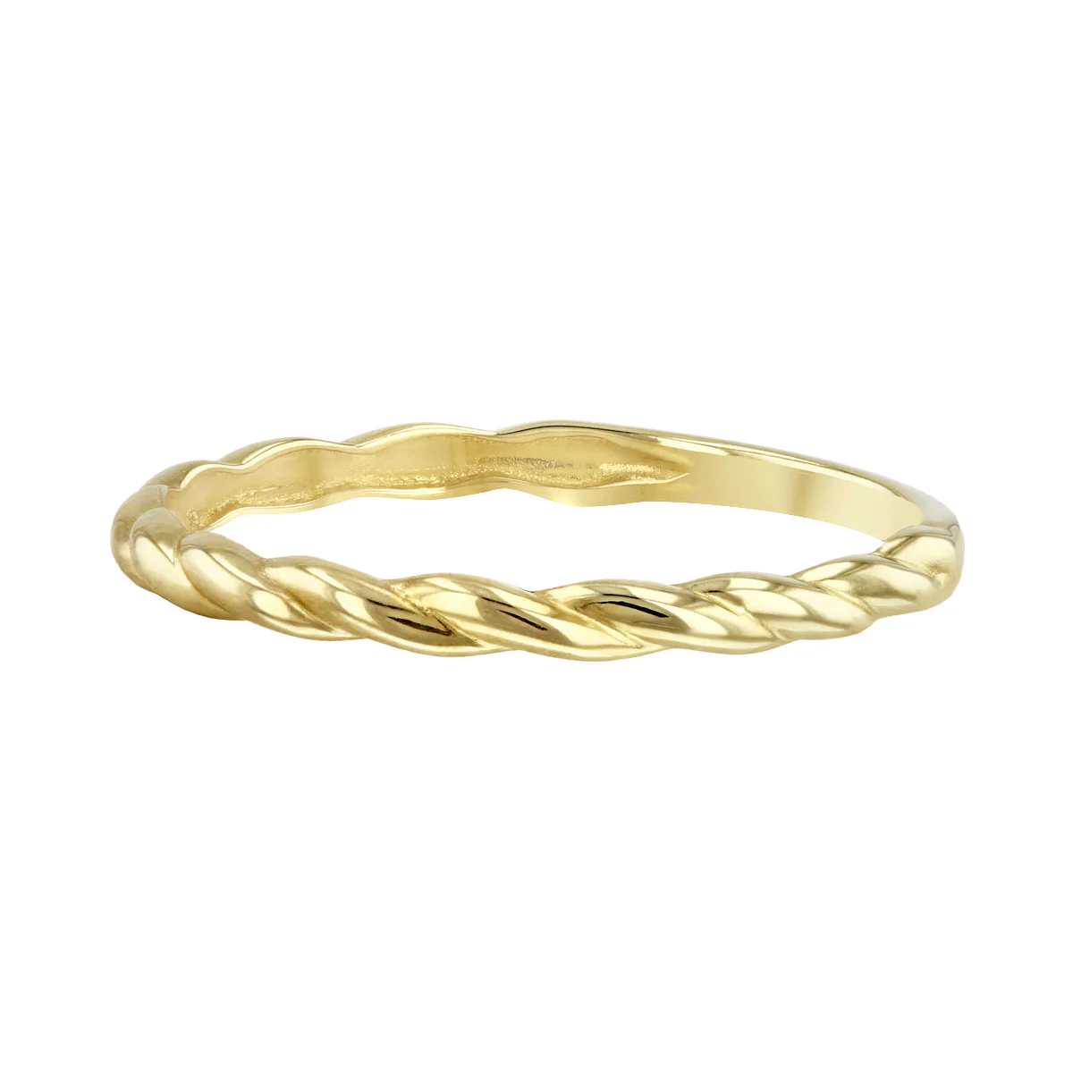 Soleil Collection Fine Twist Ring | 9K Solid Yellow Gold - Image 2