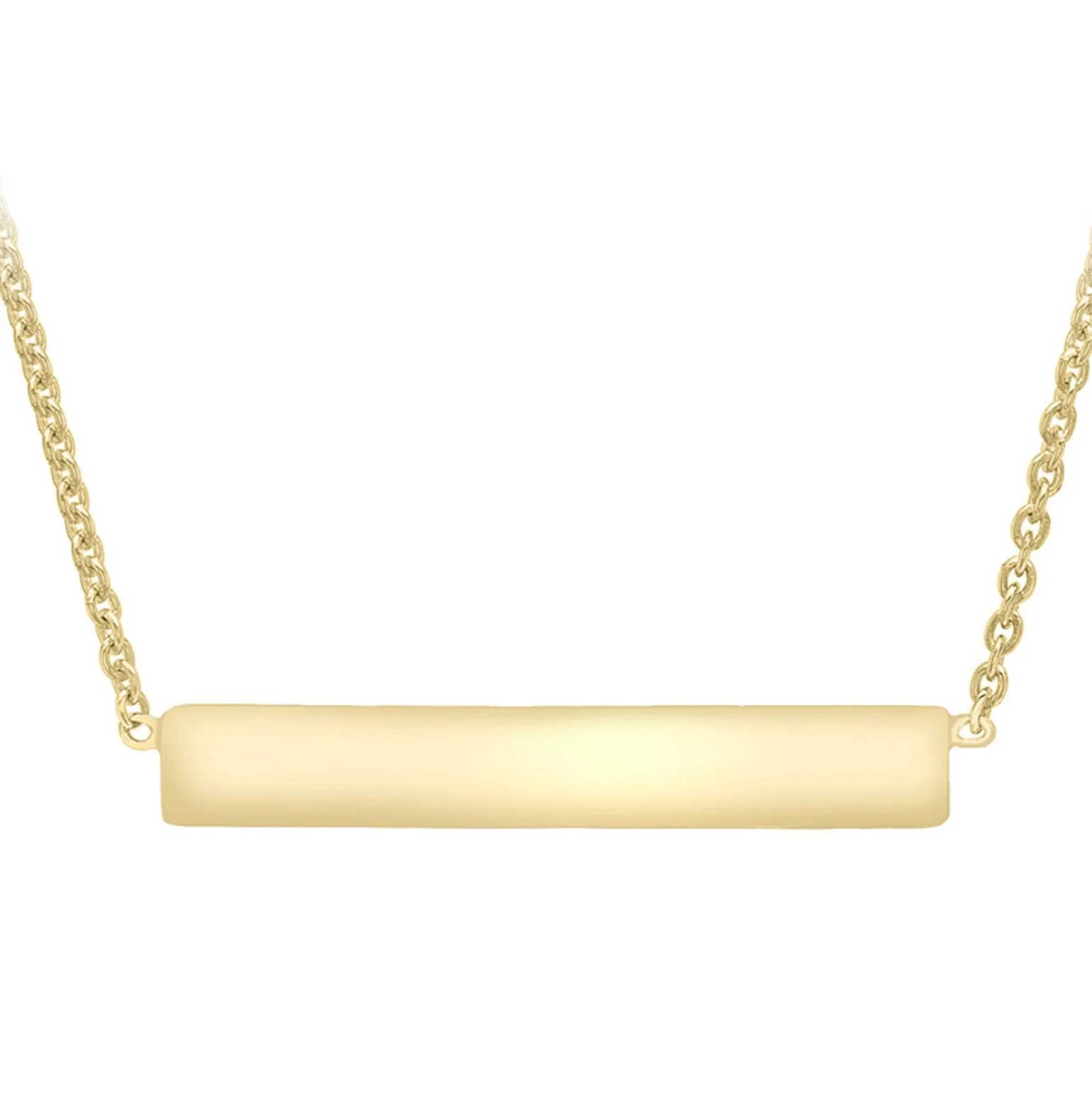 Soleil Collection 16"-17" Gold Bar Necklace | 9K Solid Yellow Gold