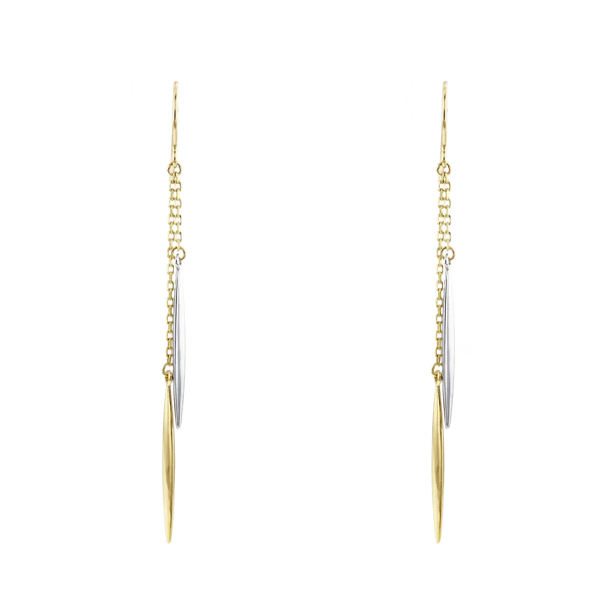Soleil Collection Icicle Drop Earrings | 9K Solid Gold Multi-Metal - Image 2