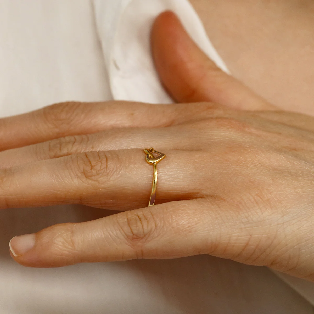 Soleil Collection Infinity Heart Ring | 9K Solid Yellow Gold - Image 7