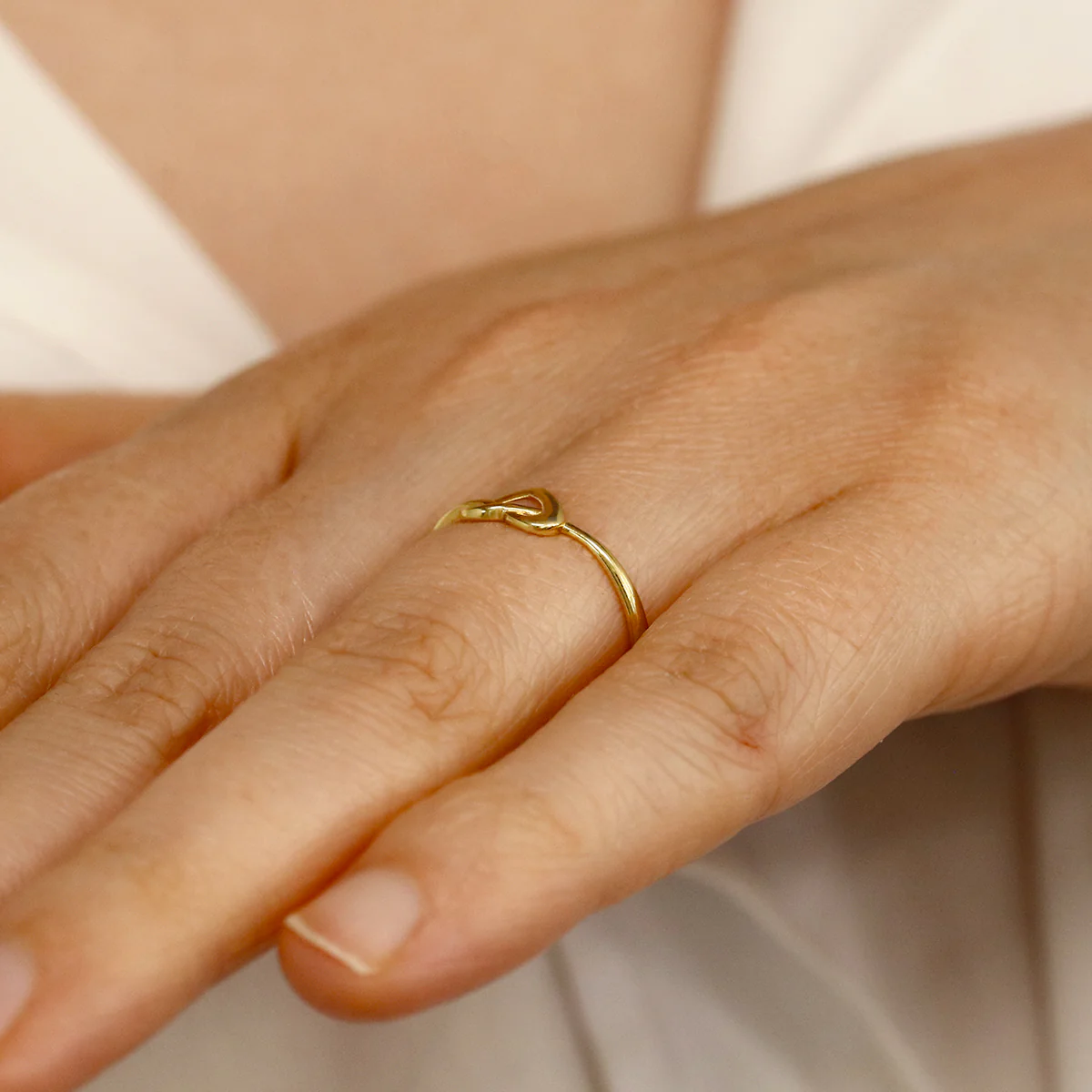 Soleil Collection Infinity Heart Ring | 9K Solid Yellow Gold - Image 8