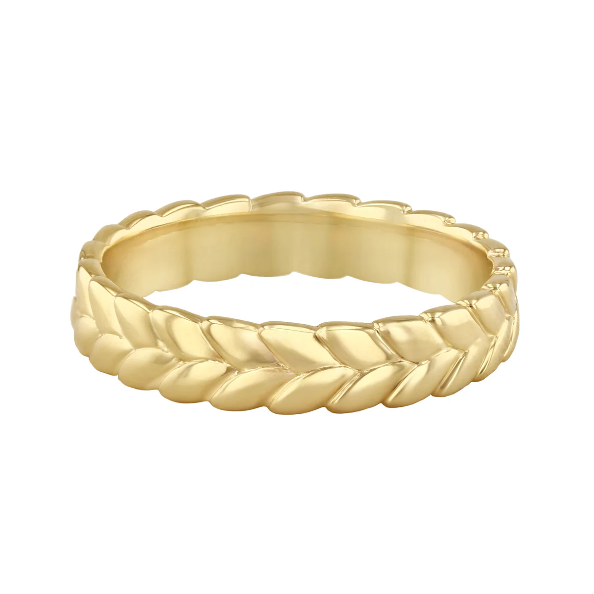 Soleil Collection Leaf Design Dress Ring | 9K yellow Gold - Image 3