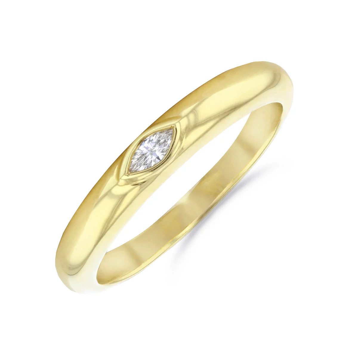Soleil Collection Marquise Diamond Inlay Ring | 18K Solid Yellow Gold