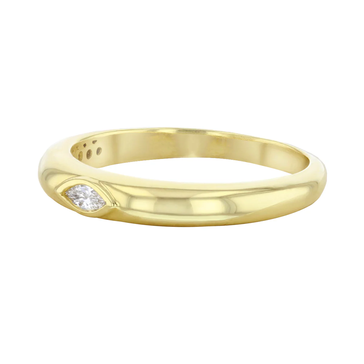 Soleil Collection Marquise Diamond Inlay Ring | 18K Solid Yellow Gold - Image 2