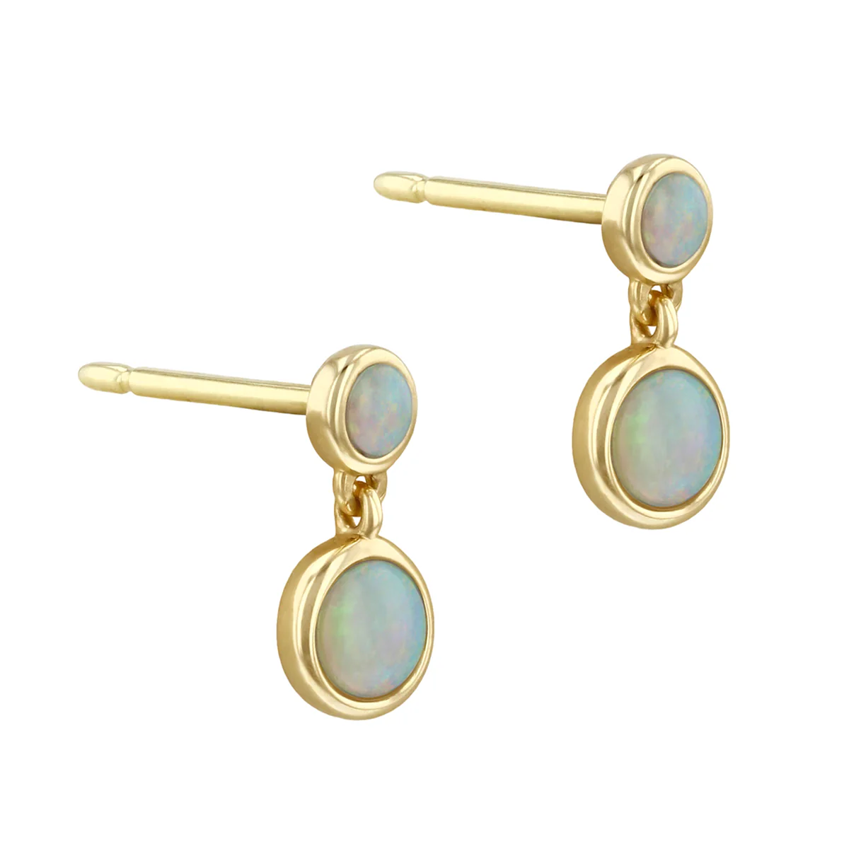 Soleil Collection Opal Double Drop Earrings | 9K Solid Yellow Gold - Image 4