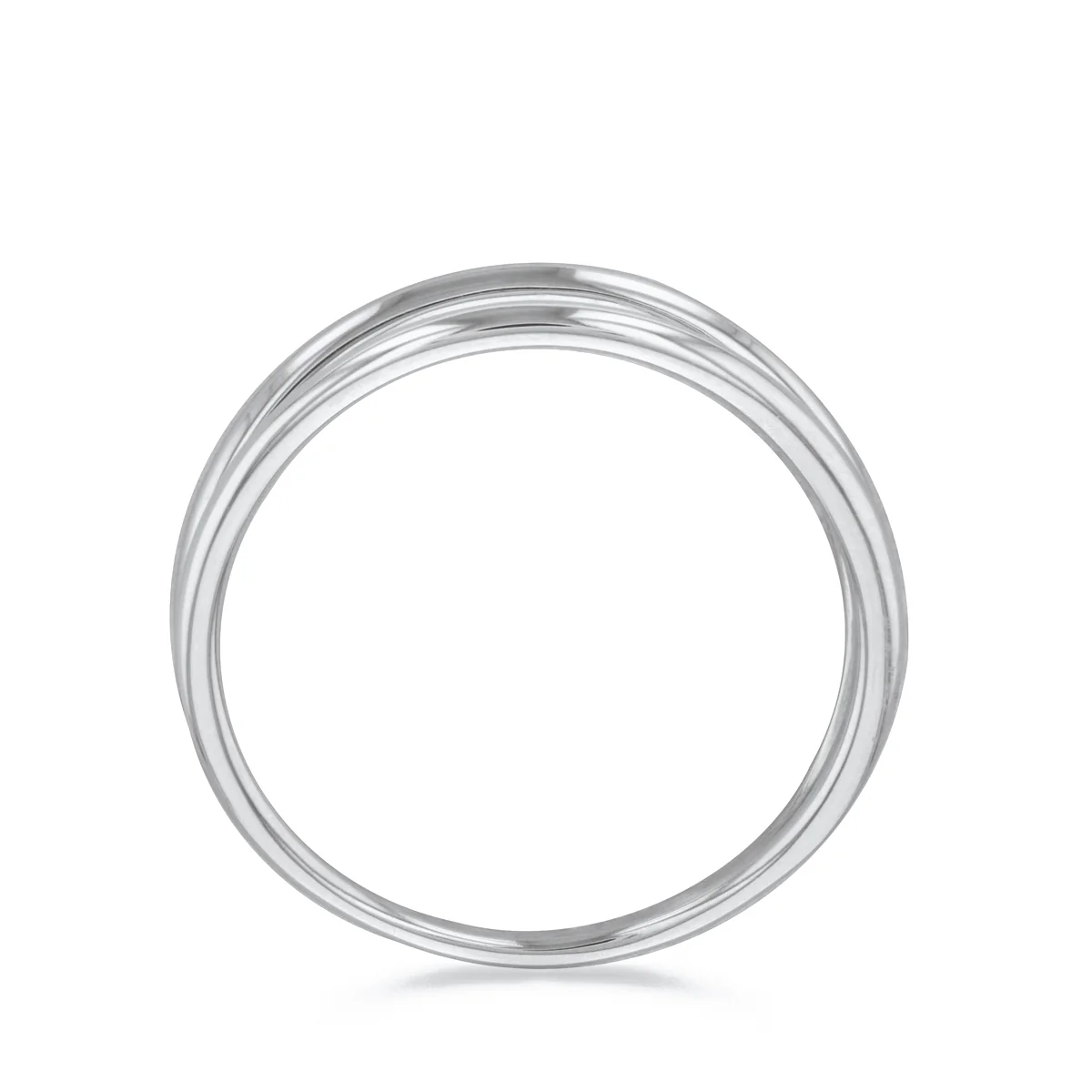 Soleil Collection Open Double Row Ring | 9K Solid White Gold - Image 4