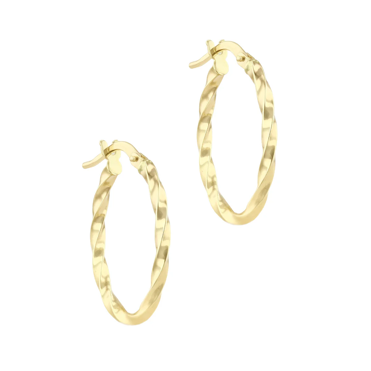 Soleil Collection Oval Twist Hoop Earrings | 9K Yellow Gold - Image 3