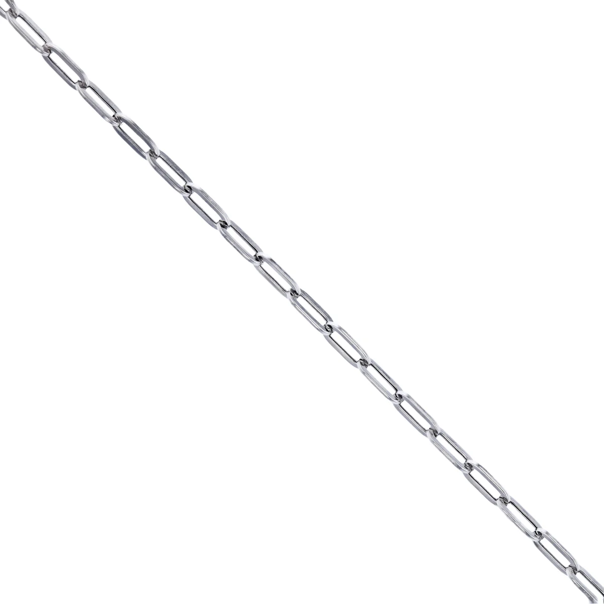 Soleil Collection Petite Paperclip Bracelet | 9K Solid White Gold - Image 3