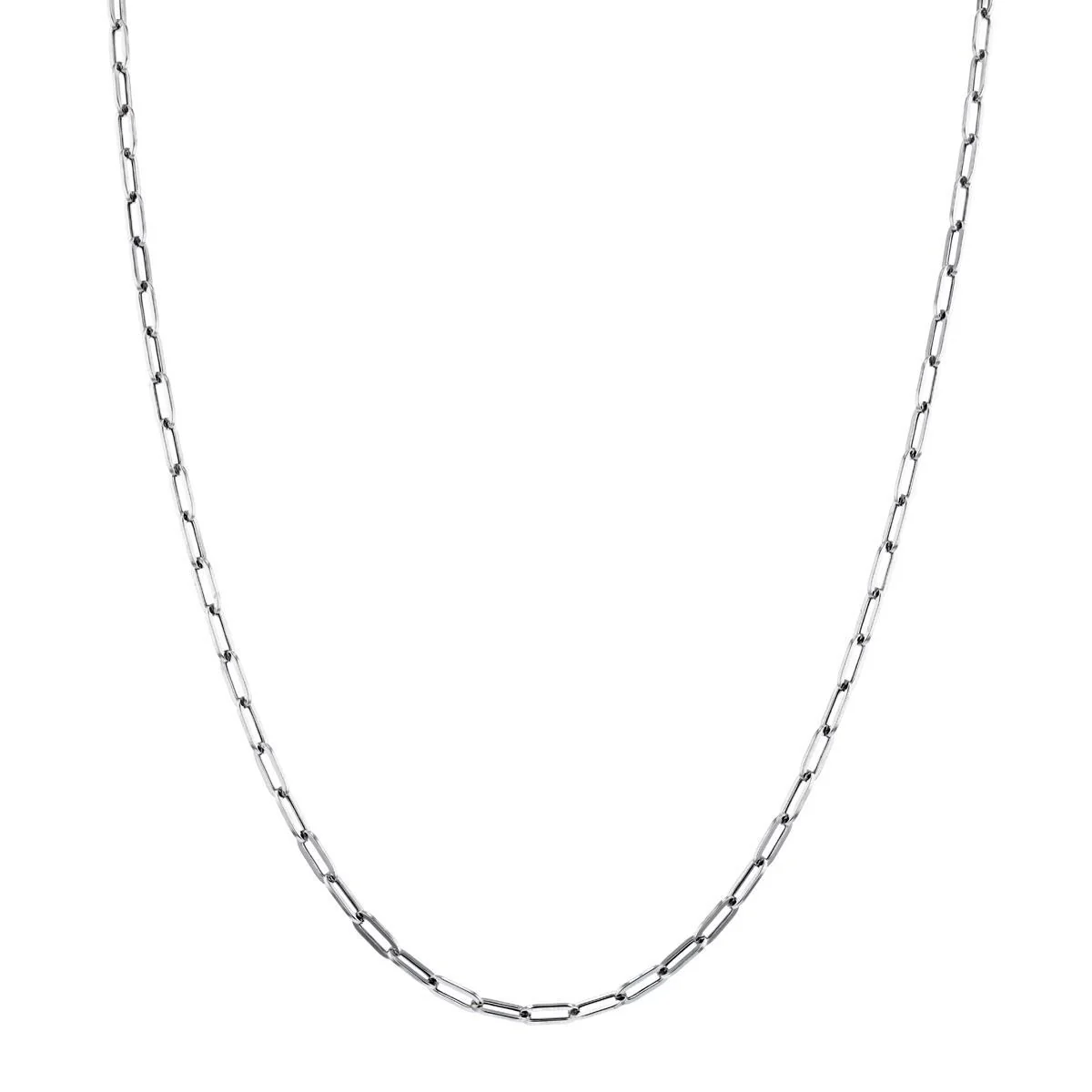 Soleil Collection 16" Petite Paperclip Necklace | 9K Solid White Gold