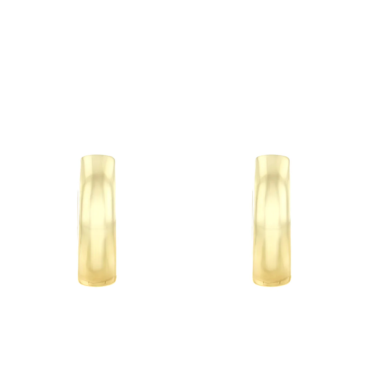Soleil Collection Plain Huggie Earrings | 9K Solid Yellow Gold - Image 2