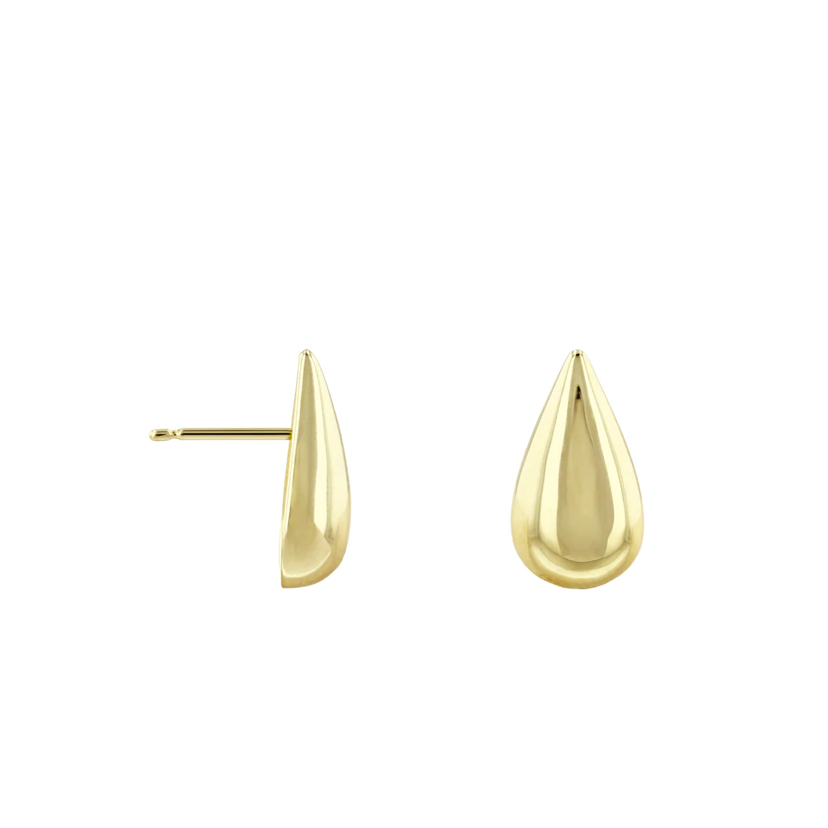 Soleil collection Polished Domed Pear Shape Earrings | 9K Solid Yellow Gold - Image 4