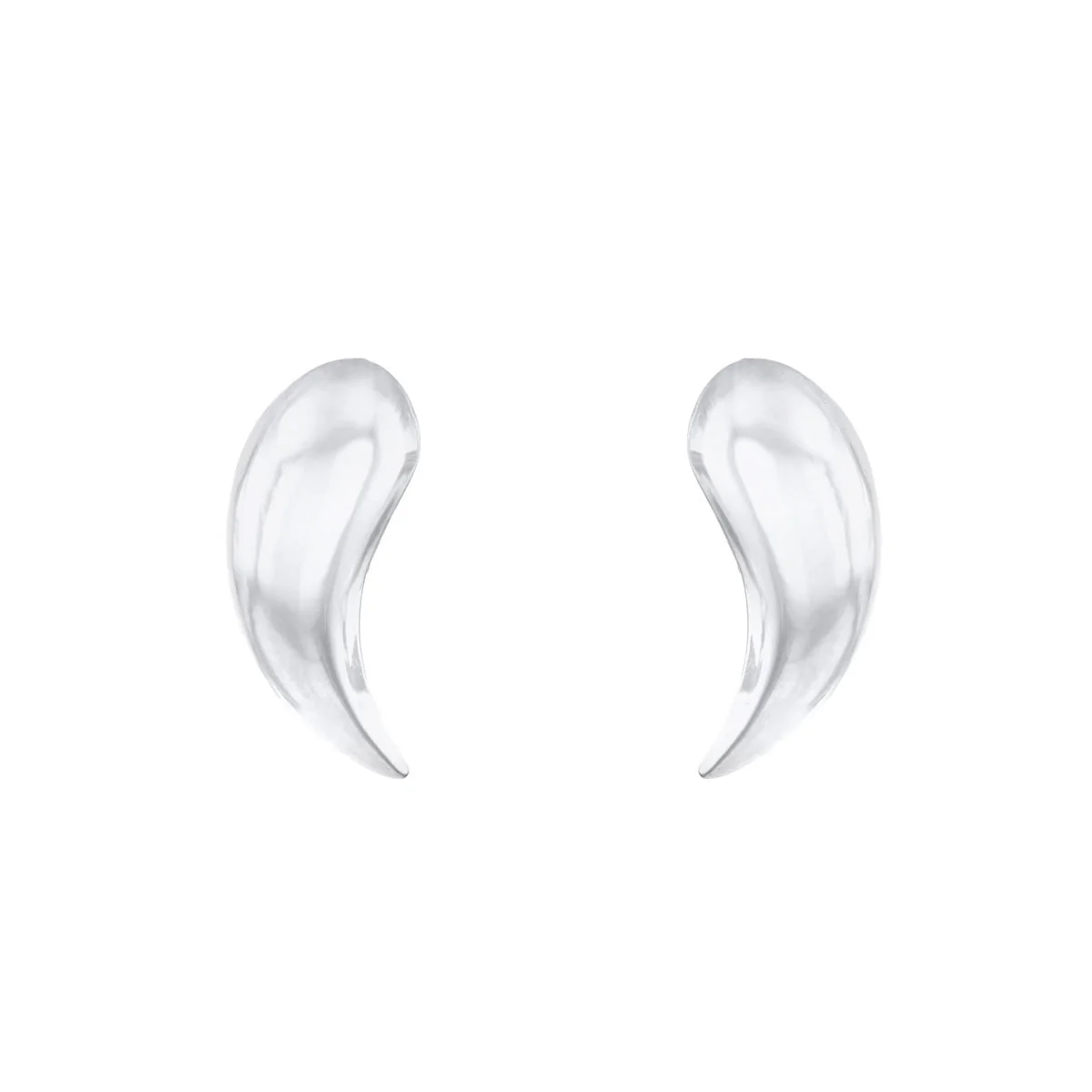 Soleil Collection Sculptural Stud Earrings | 9K White Gold - Image 2