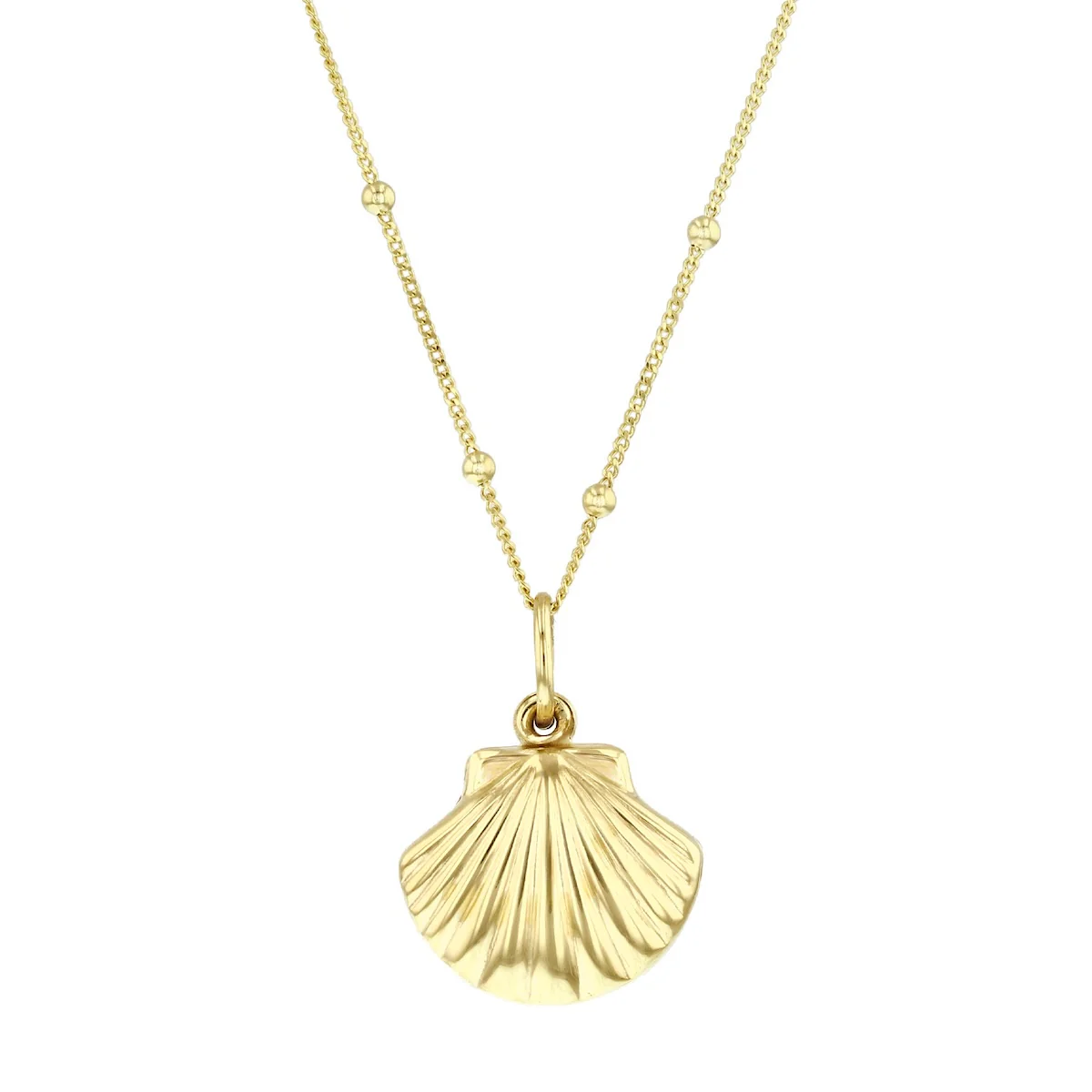 Soleil Collection Shell Locket Necklace | 9K Yellow Gold