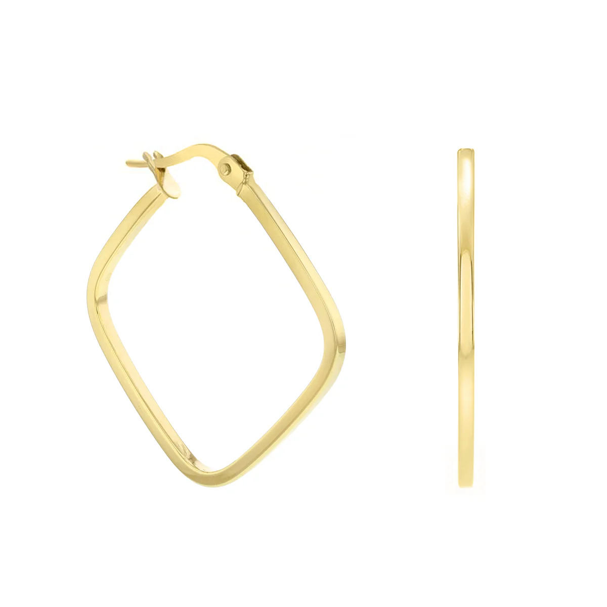 Soleil Collection Square Hoop Earrings | 9K Solid Yellow Gold