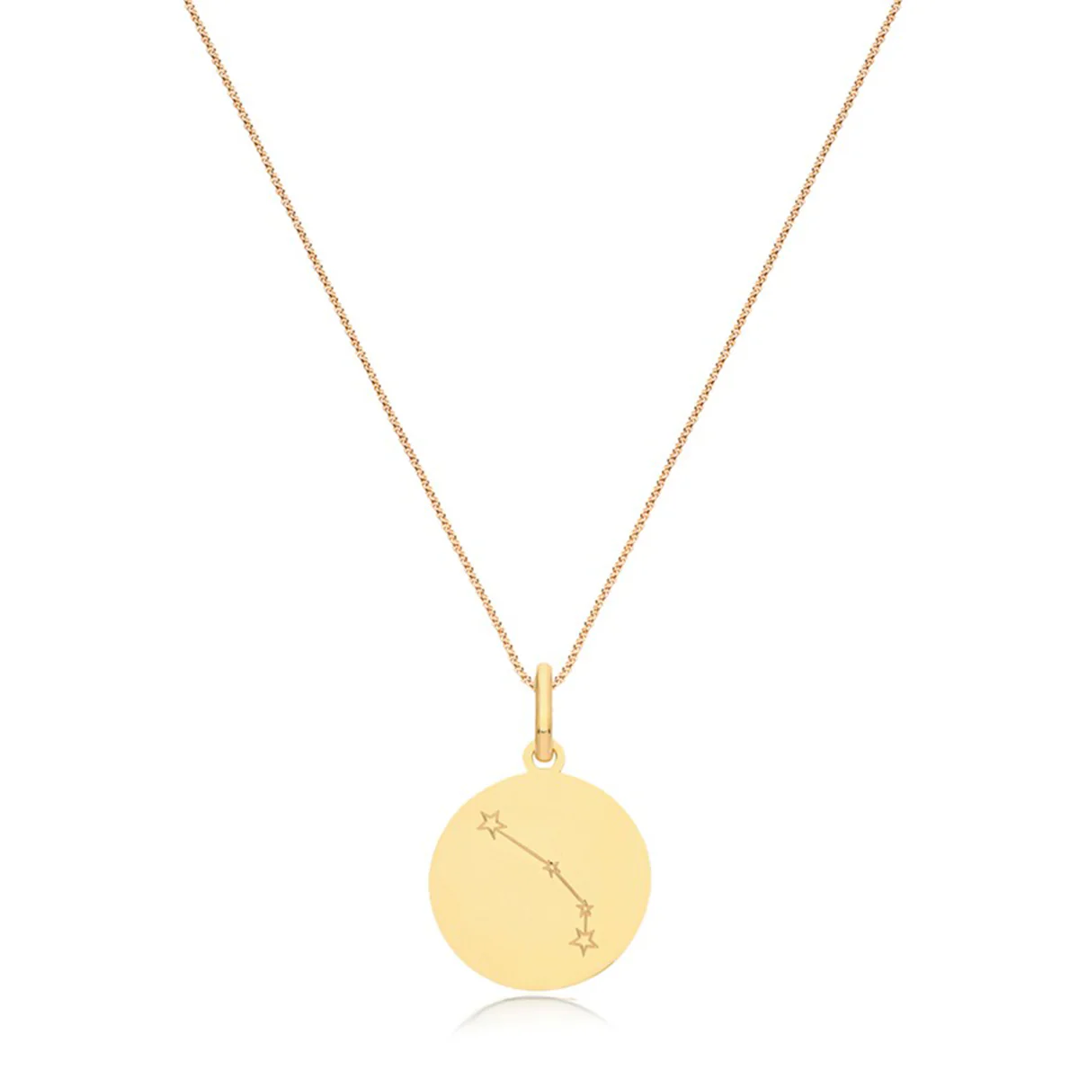 Soleil Collection Star Sign Disc Pendant | 9K Solid Yellow Gold