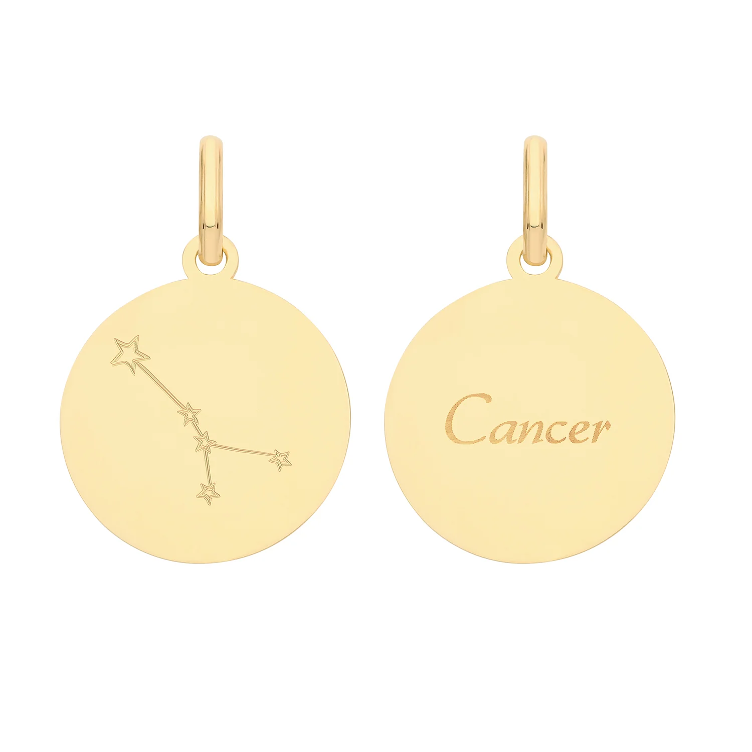 Soleil Collection Star Sign Disc Pendant | 9K Solid Yellow Gold - Image 15