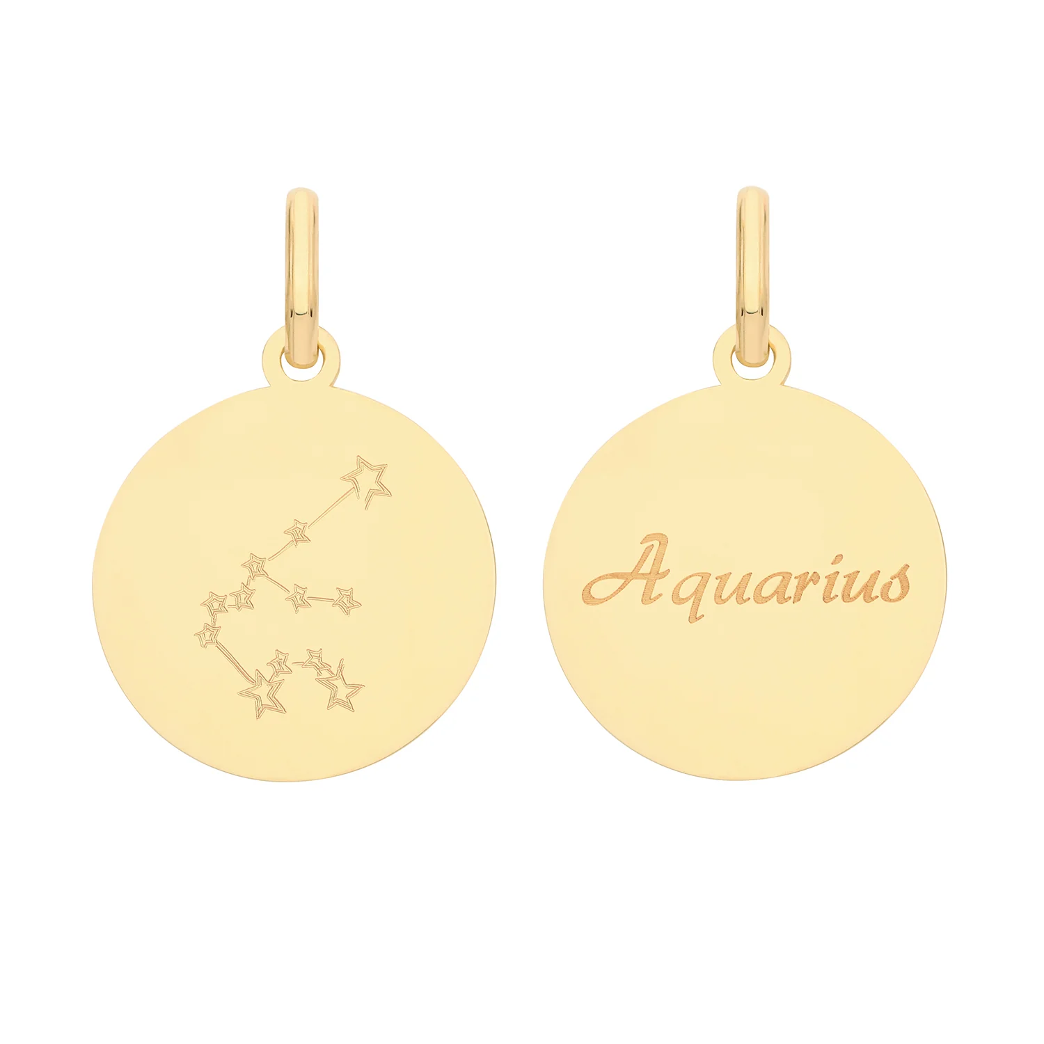 Soleil Collection Star Sign Disc Pendant | 9K Solid Yellow Gold - Image 21