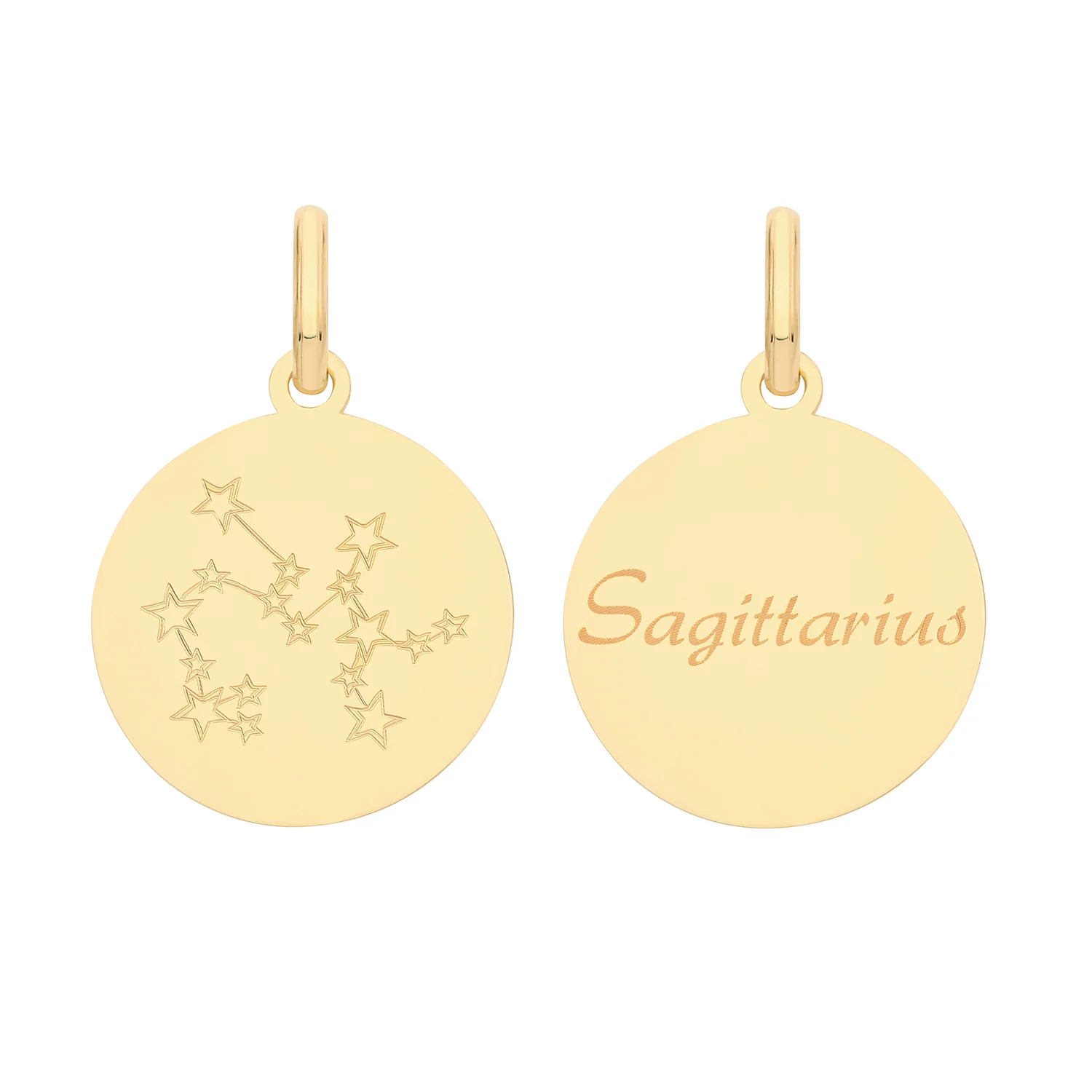 Soleil Collection Star Sign Disc Pendant | 9K Solid Yellow Gold - Image 22