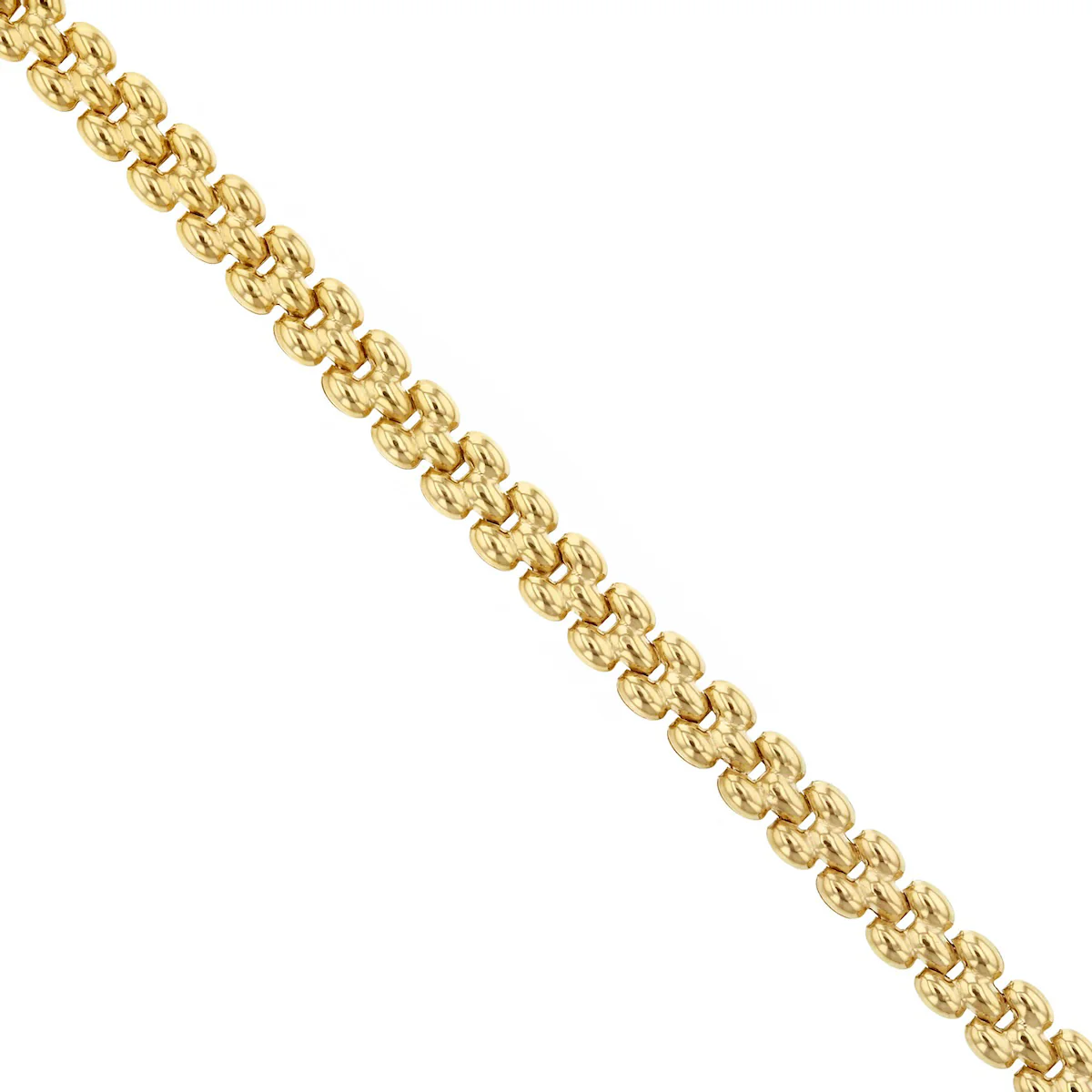 Soleil Collection Three Row Panthère Link Collarette Necklace | 9K Yellow Gold - Image 2
