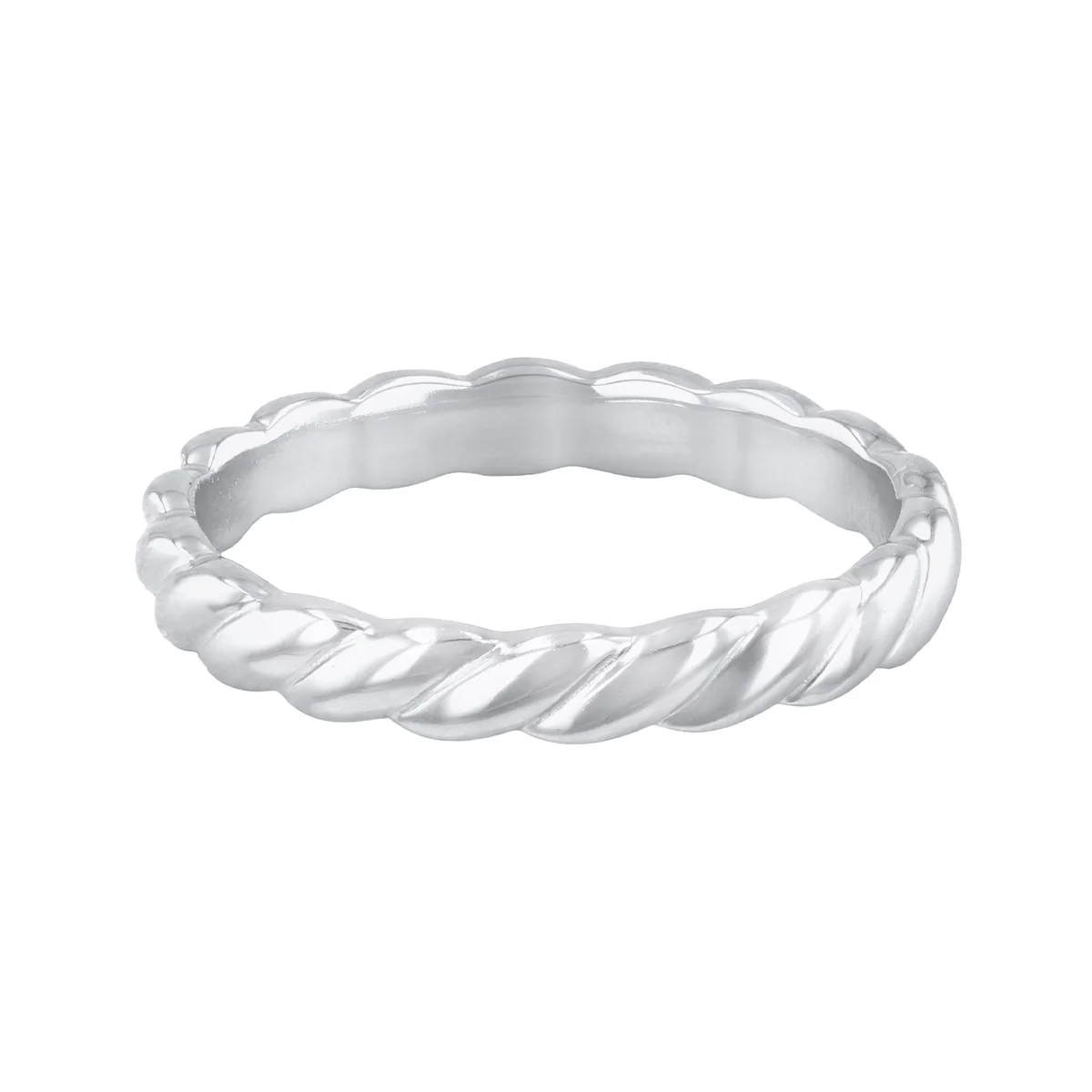 Soleil Collection Twisted Rope Design Ring | 9K White Gold - Image 3