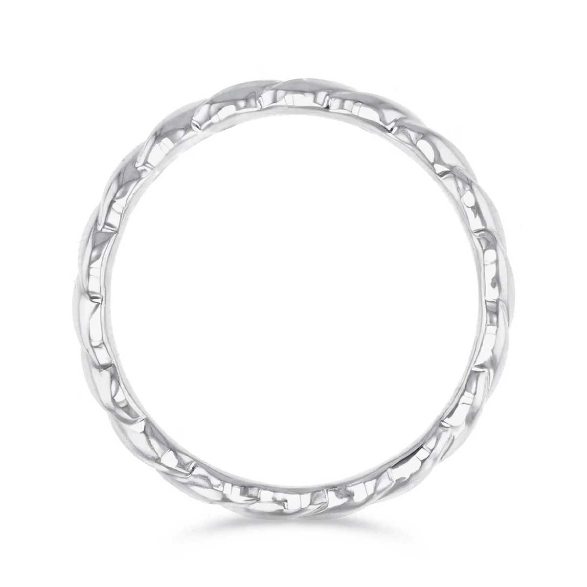 Soleil Collection Twisted Rope Design Ring | 9K White Gold - Image 5