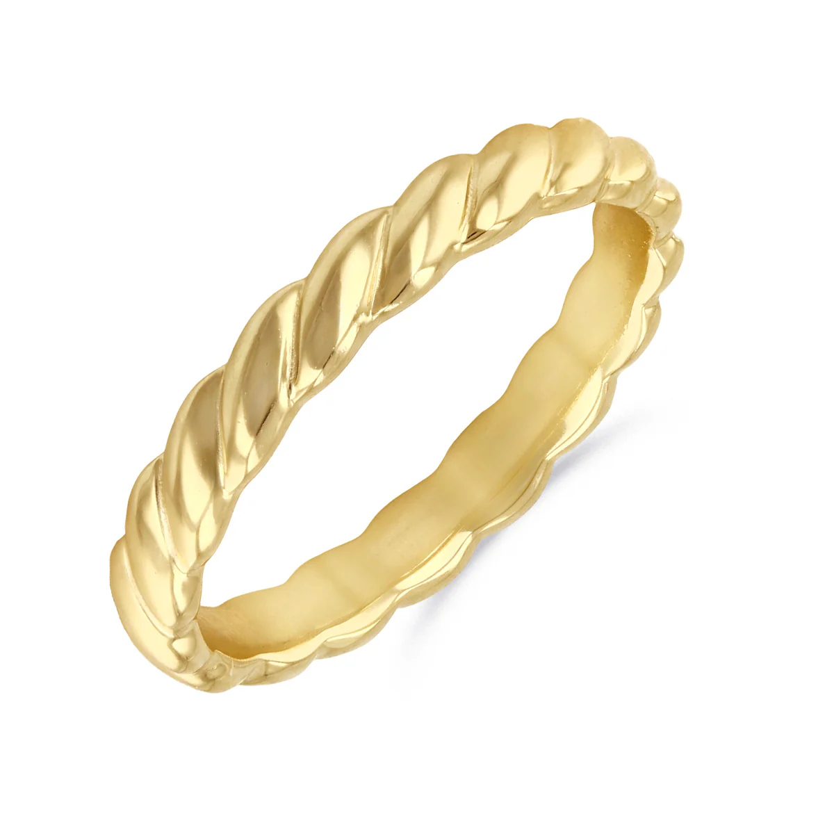 Soleil Collection Twisted Rope Dress Ring | 9K Yellow Gold