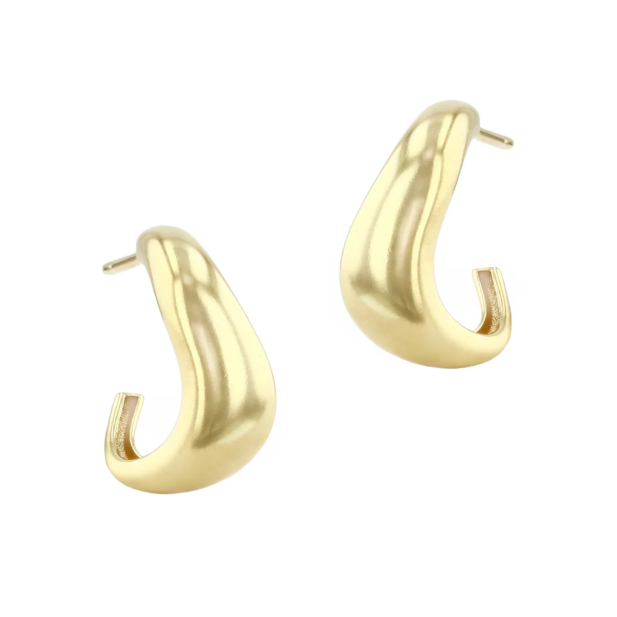 Soleil Collection Wavy Half Hoop Earrings | 9K Yellow Gold - Image 3