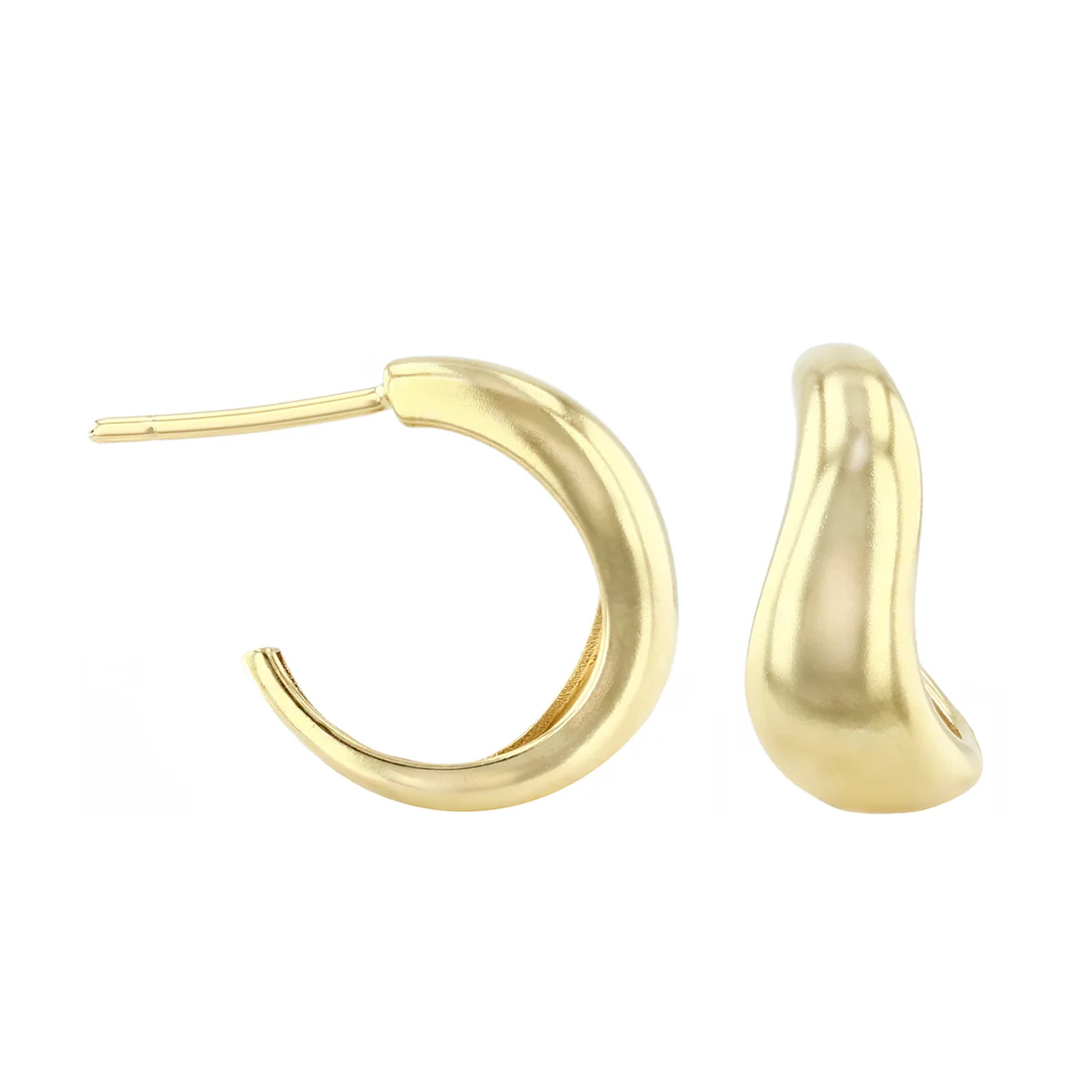 Soleil Collection Wavy Half Hoop Earrings | 9K Yellow Gold - Image 4