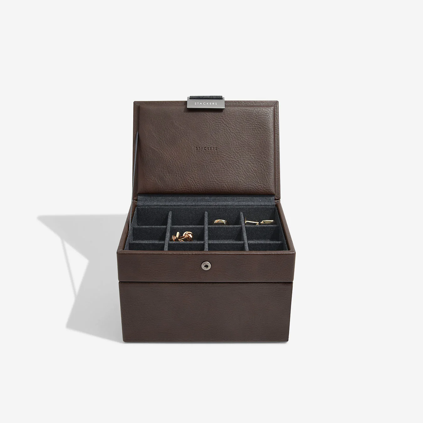 Stackers Brown Mini Watch and Cufflink Box