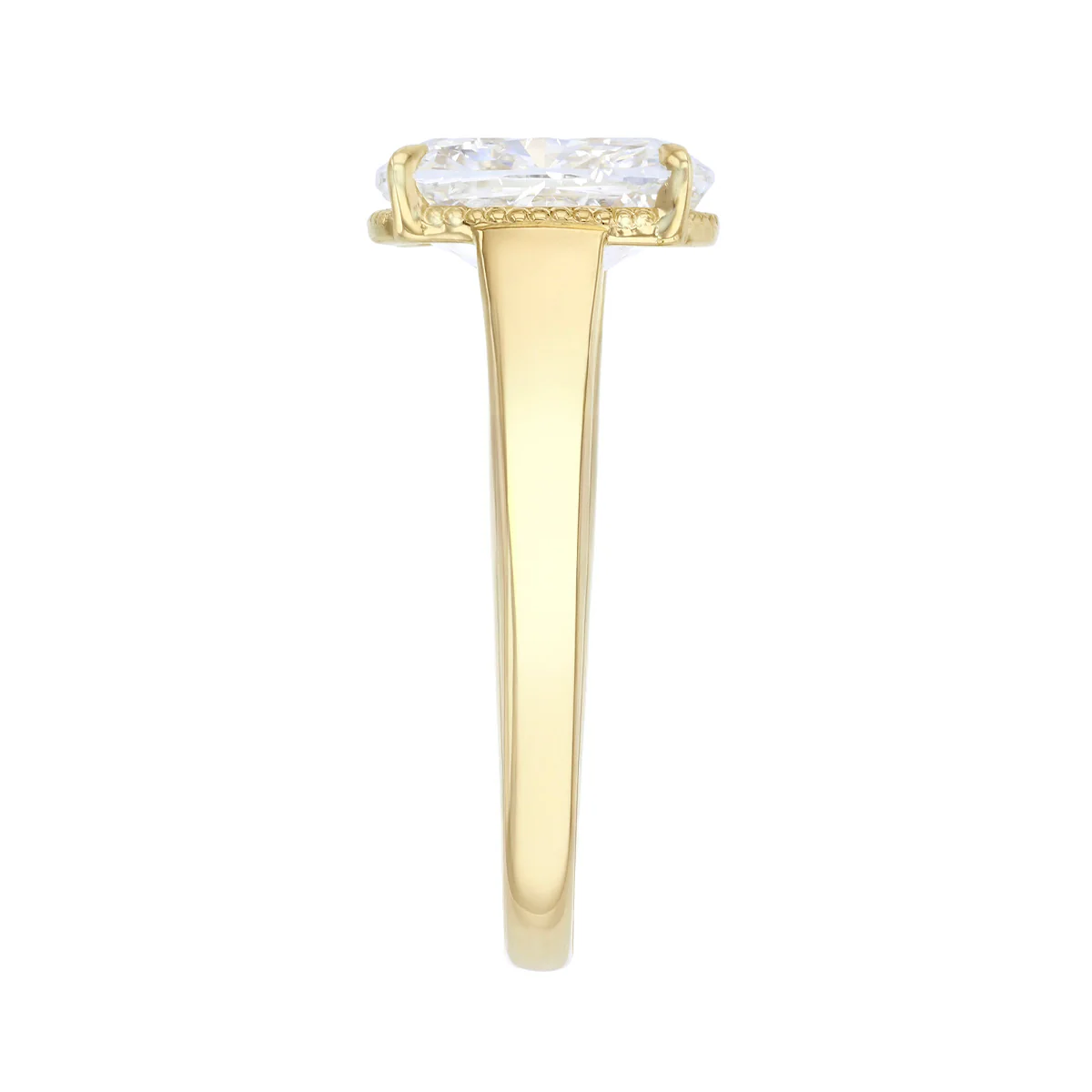 The Evermore 2.73ct Lab-Grown Elongated Cushion Cut Engagement Ring | 9K Yellow Gold - Image 4