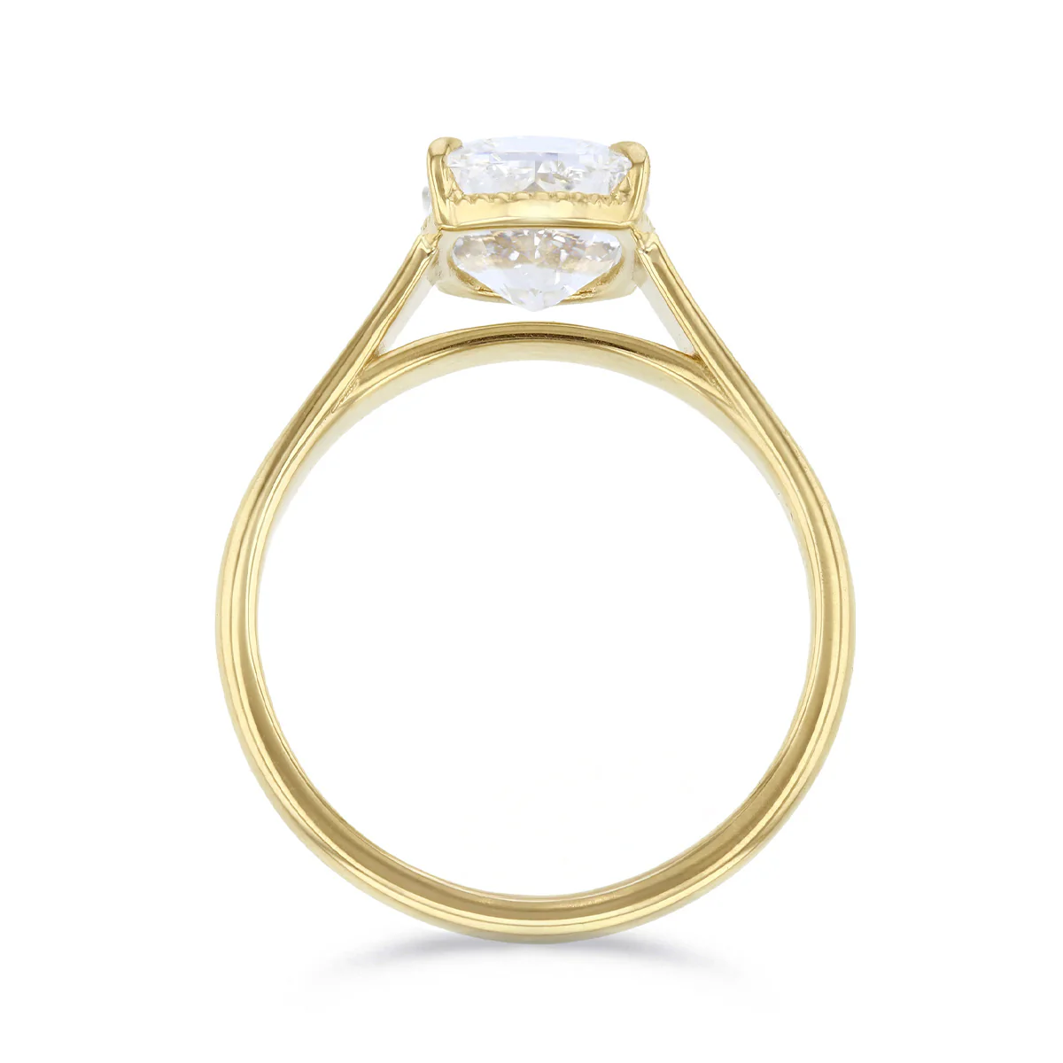The Evermore 2.73ct Lab-Grown Elongated Cushion Cut Engagement Ring | 9K Yellow Gold - Image 5