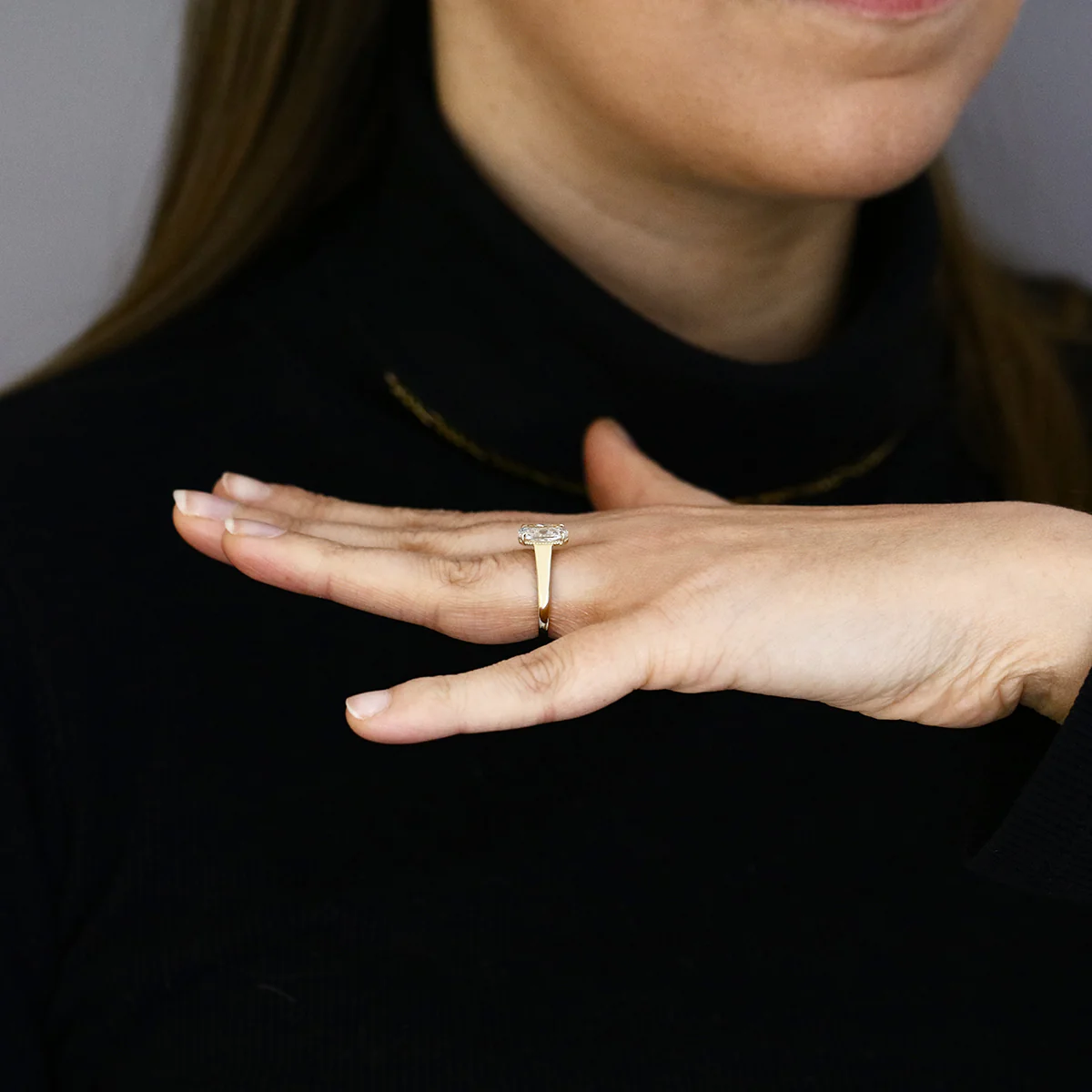 The Evermore 2.73ct Lab-Grown Elongated Cushion Cut Engagement Ring | 9K Yellow Gold - Image 7