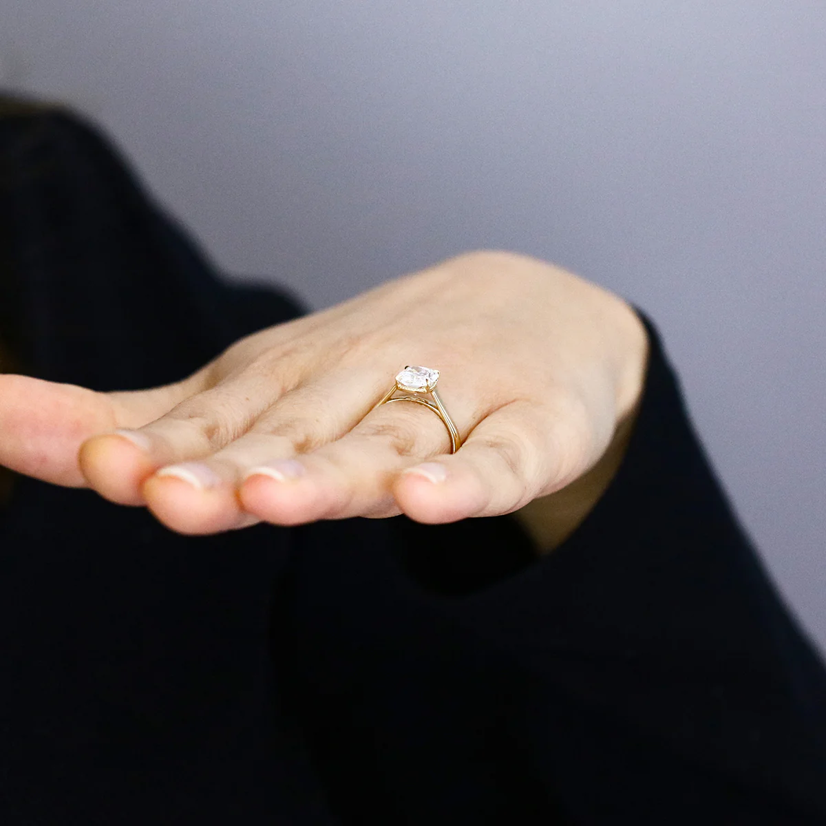 The Evermore 2.73ct Lab-Grown Elongated Cushion Cut Engagement Ring | 9K Yellow Gold - Image 8