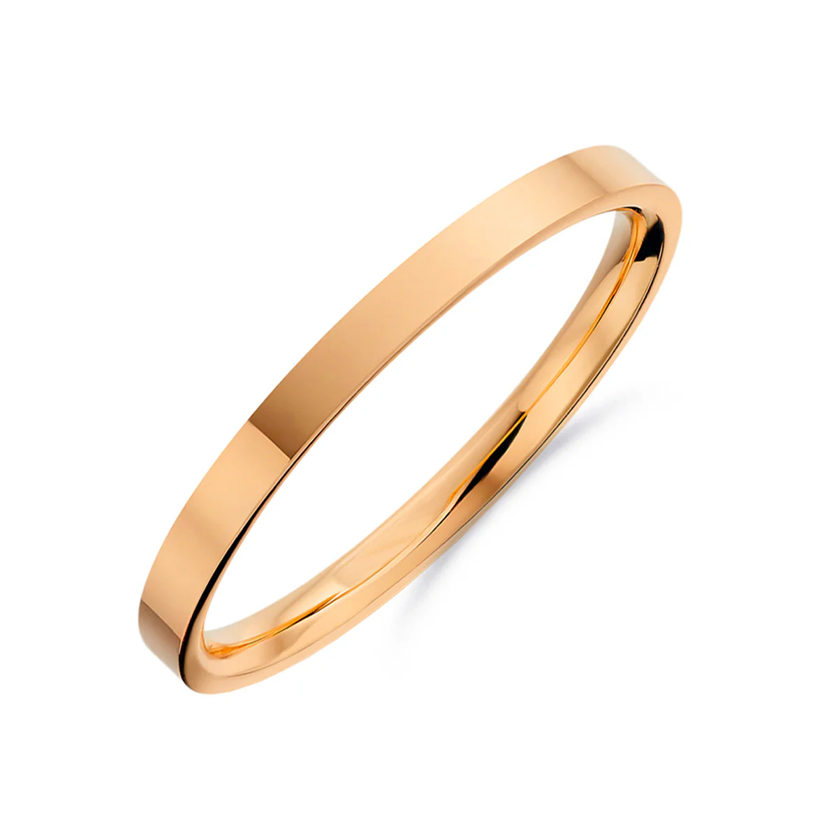 Tulip Medium Flat Court Wedding Ring | 18K Rose Gold