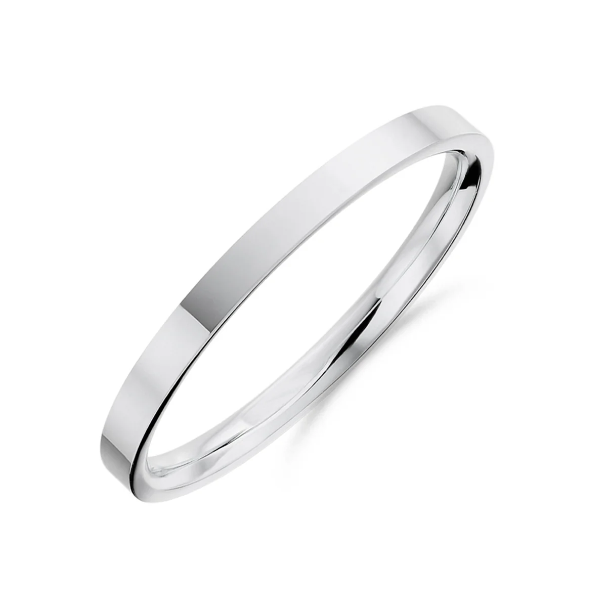 Tulip Medium Flat Court Wedding Ring | Platinum