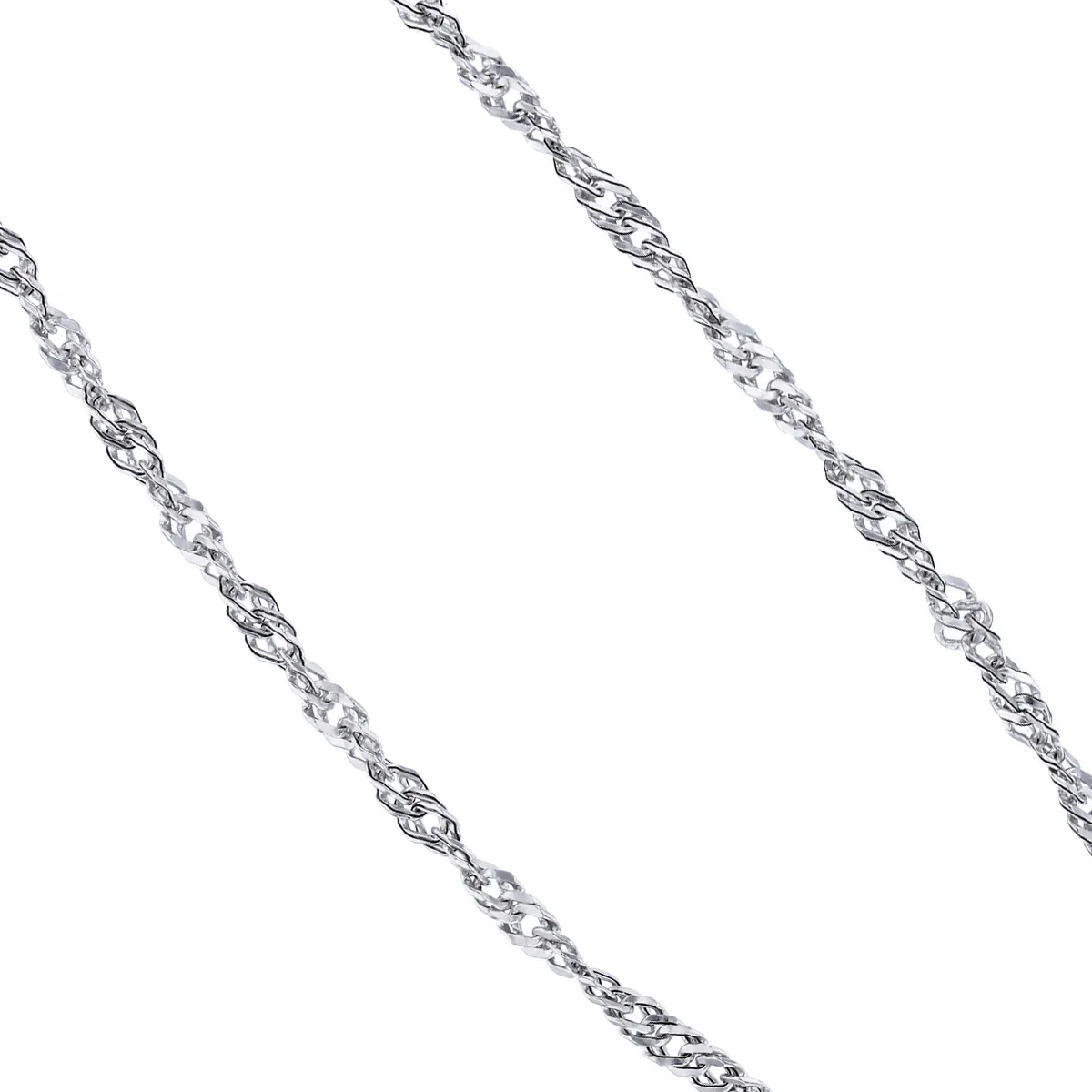 Twist Curb Necklace | 9K White Gold - Image 2