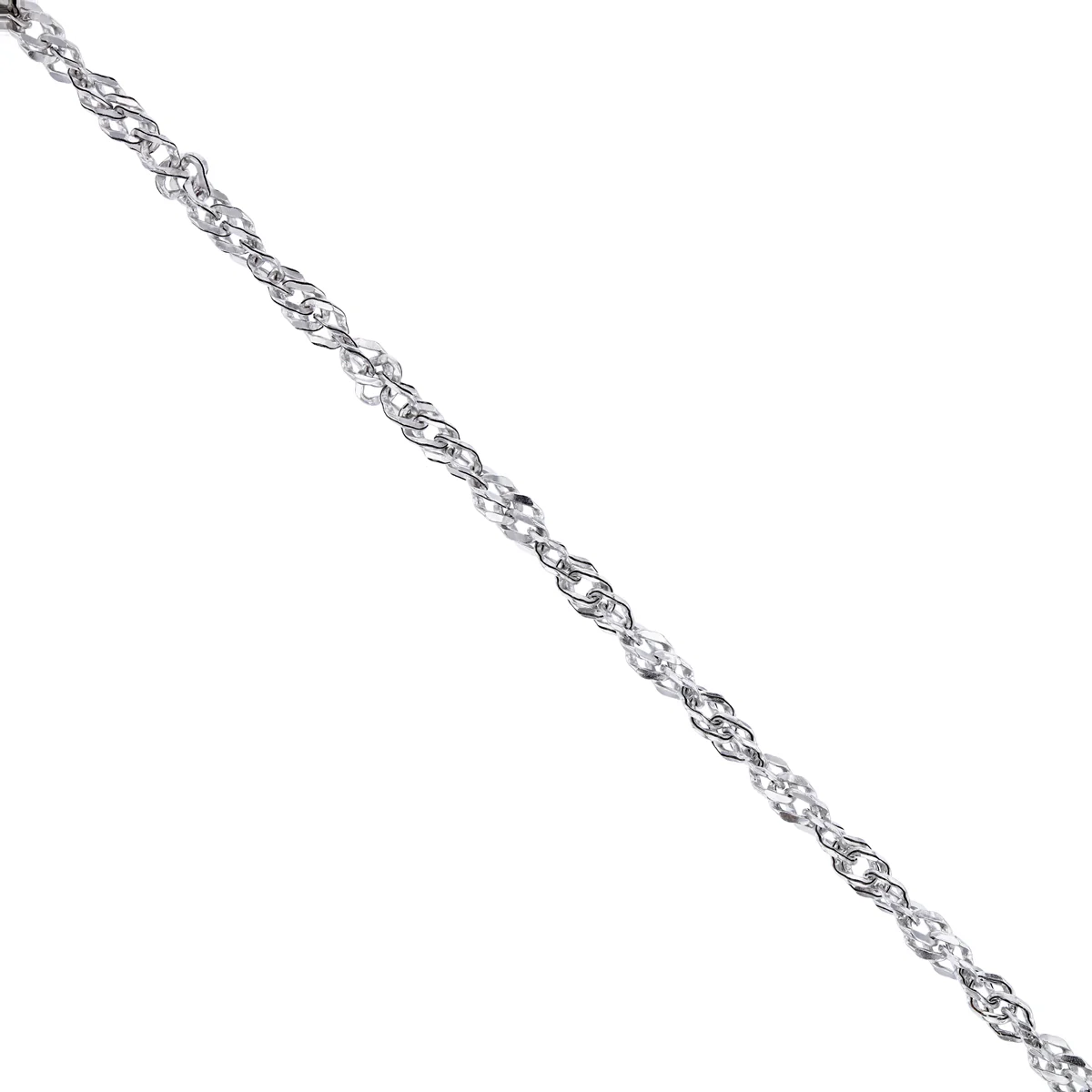 Twist Curb Necklace | 9K White Gold - Image 3