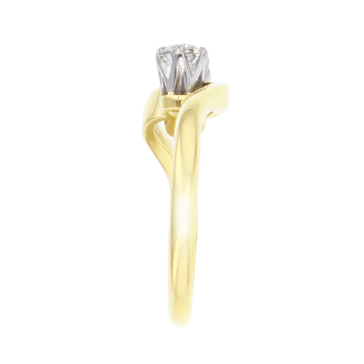Two Stone Diamond Twist Ring | Pre-Loved | 18K Yellow Gold - Image 4